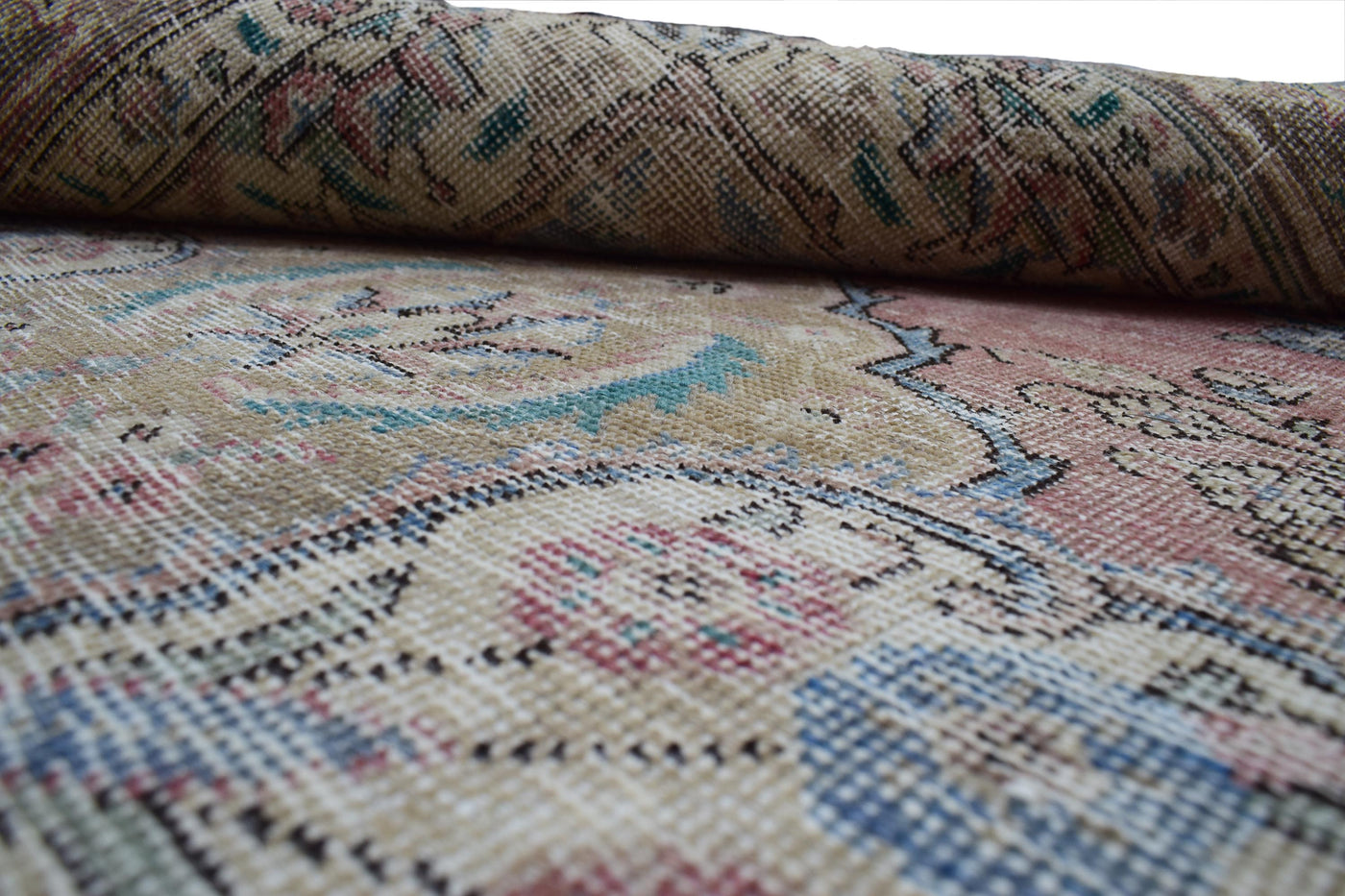 Vintage Distressed Persian Rug – Parchment Patina