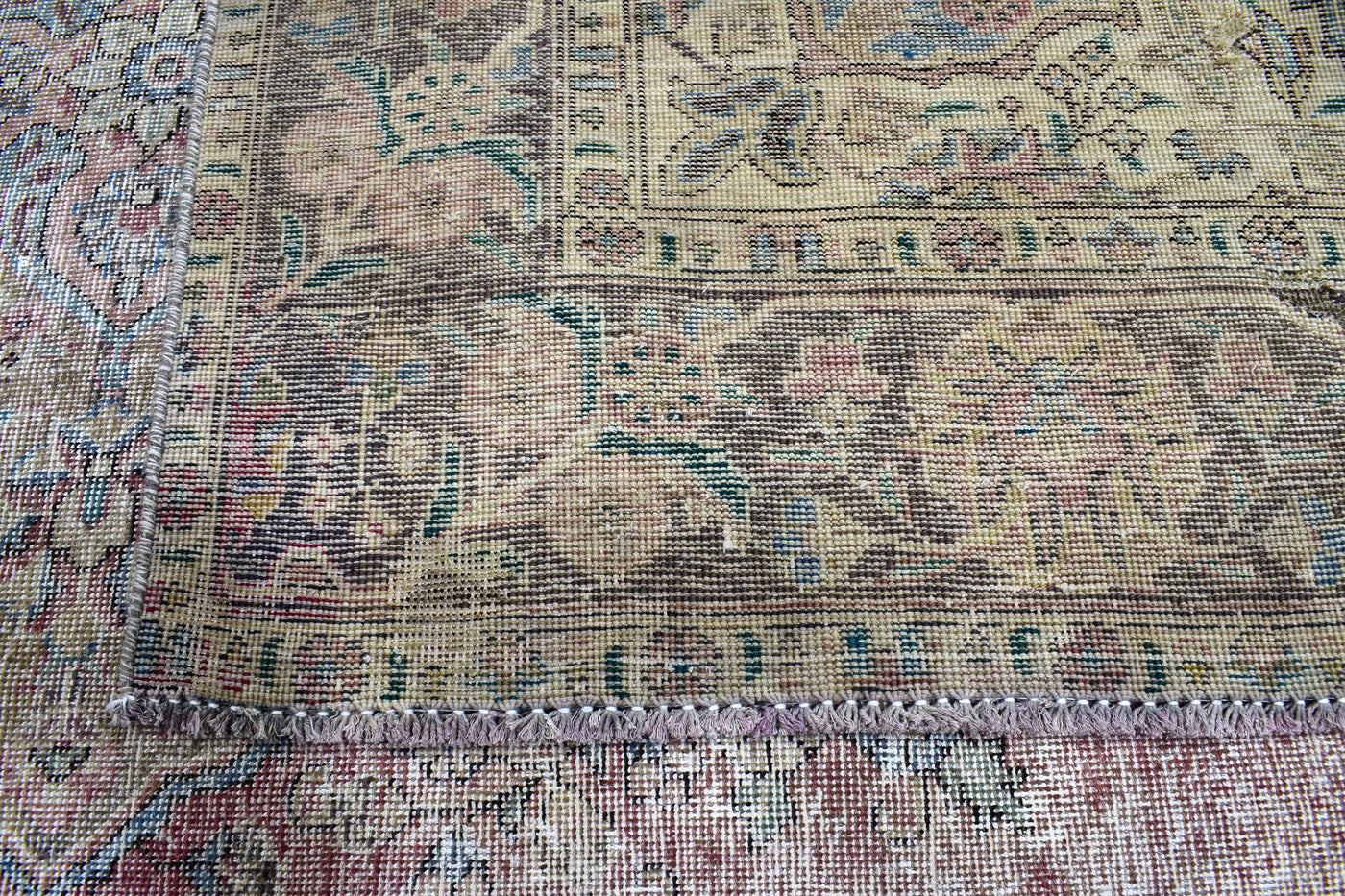 Vintage Distressed Persian Rug – Parchment Patina
