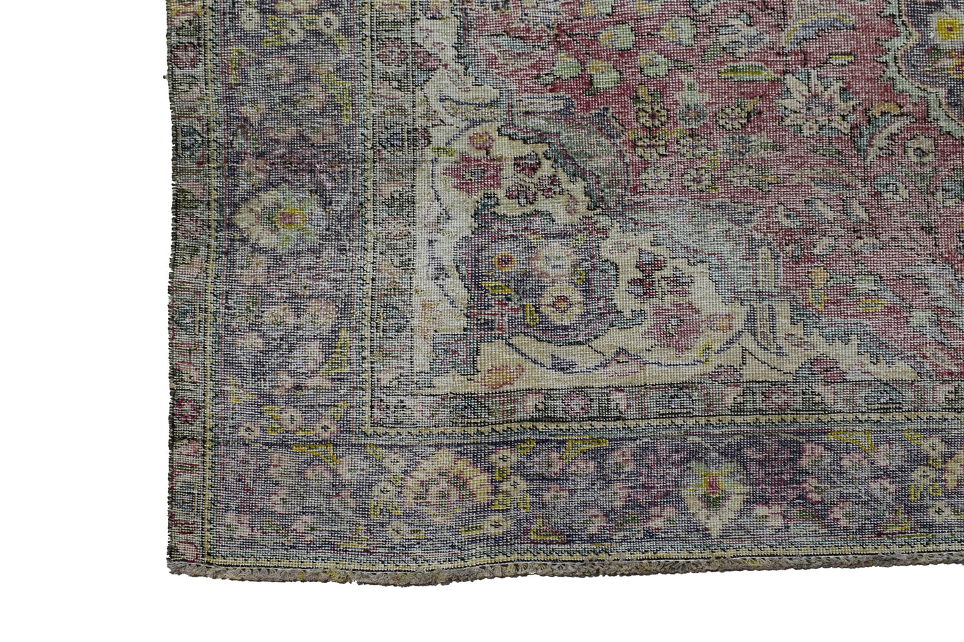 Vintage Distressed Persian Rug – Linen Whisper