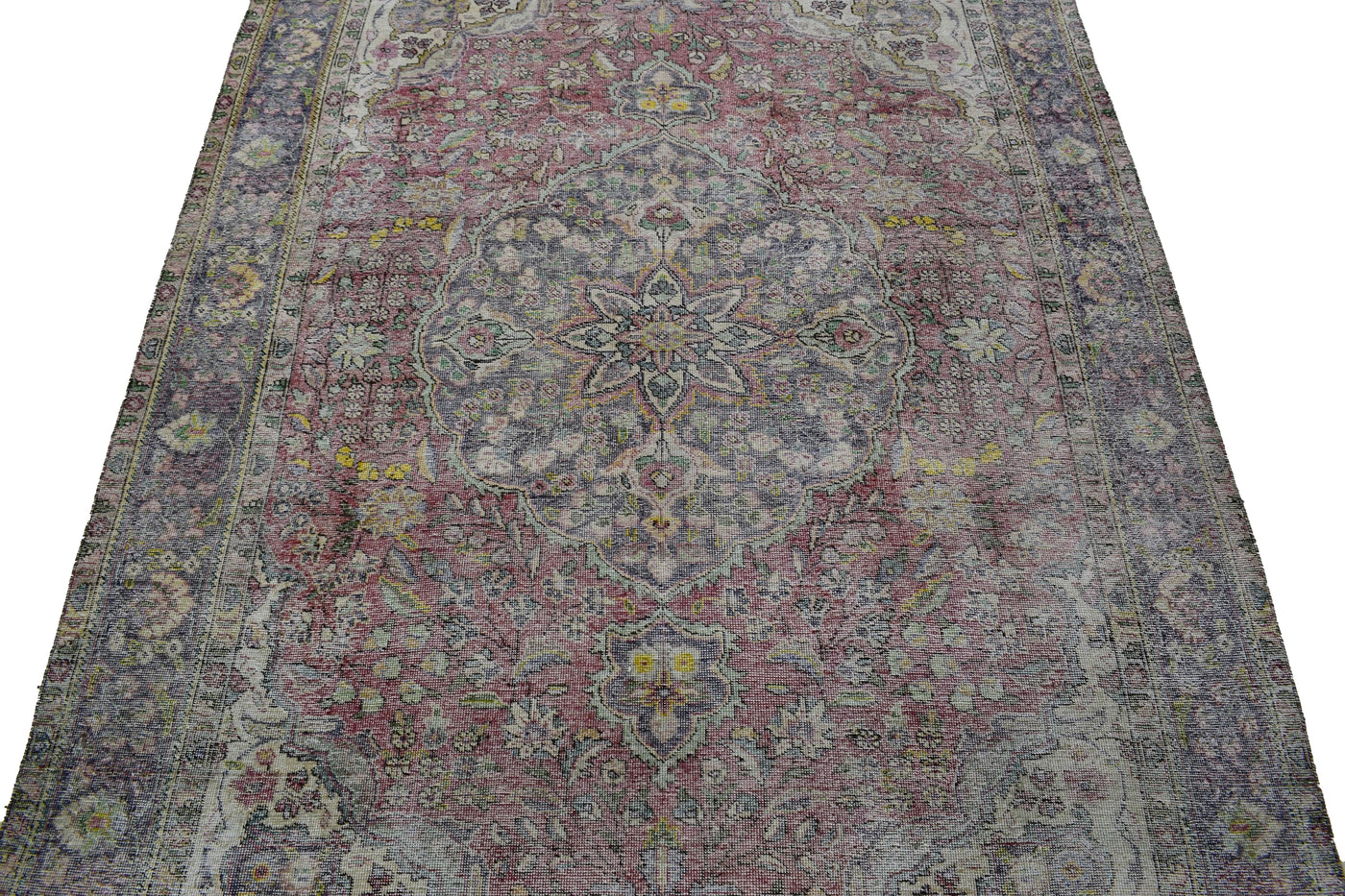 Vintage Distressed Persian Rug – Linen Whisper