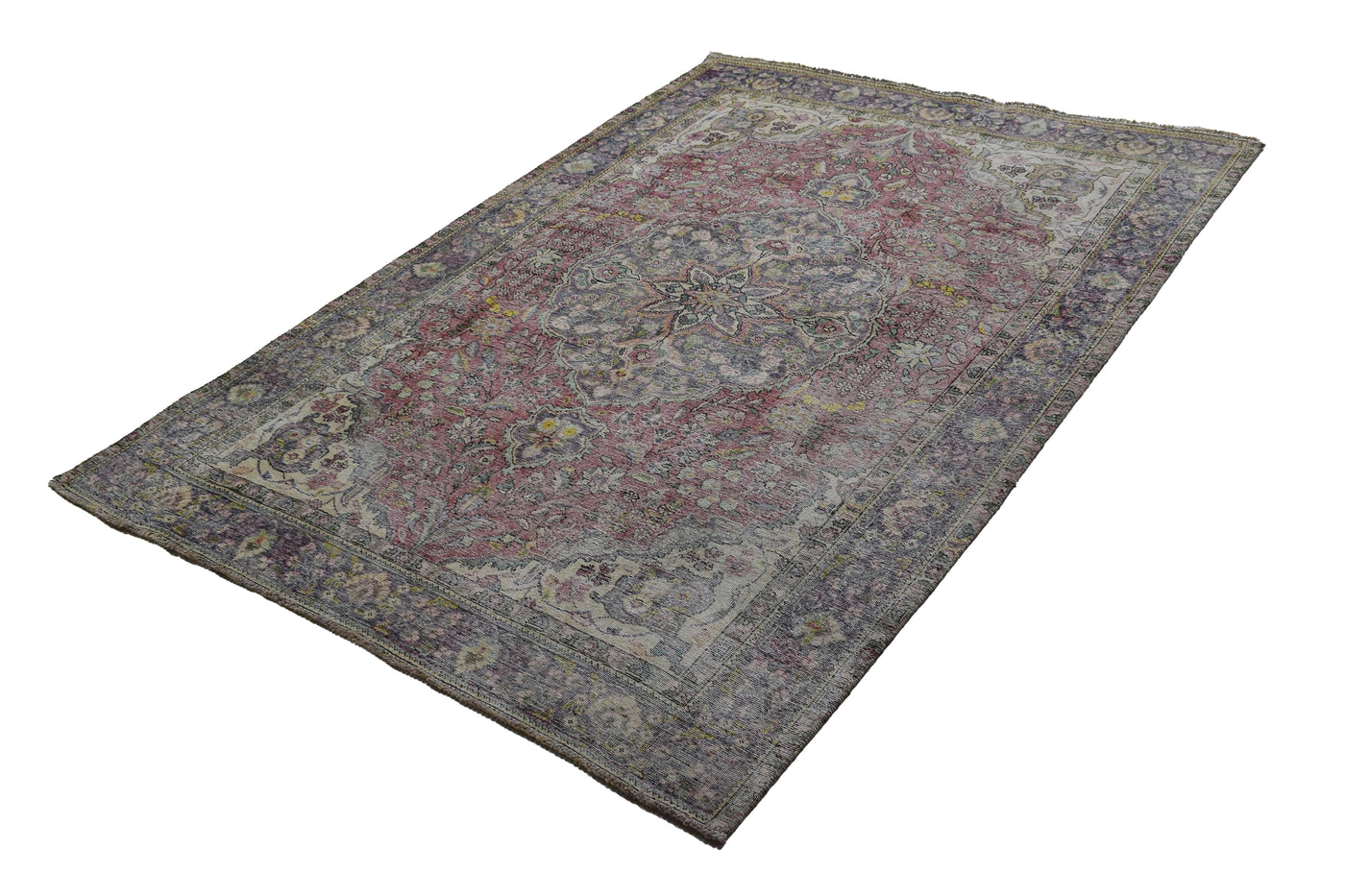 Vintage Distressed Persian Rug – Linen Whisper