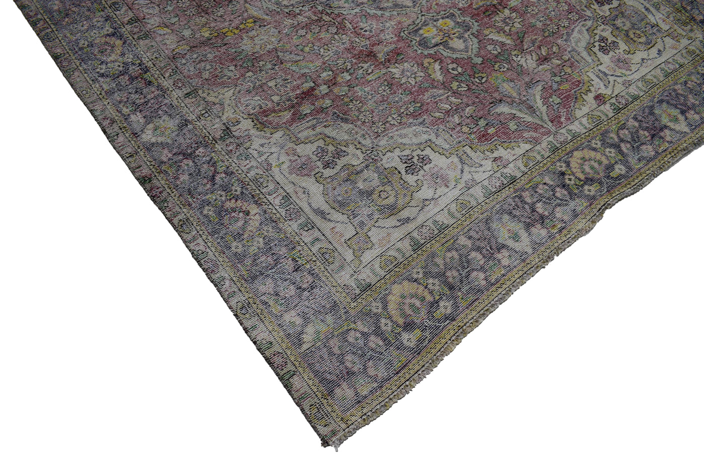 Vintage Distressed Persian Rug – Linen Whisper