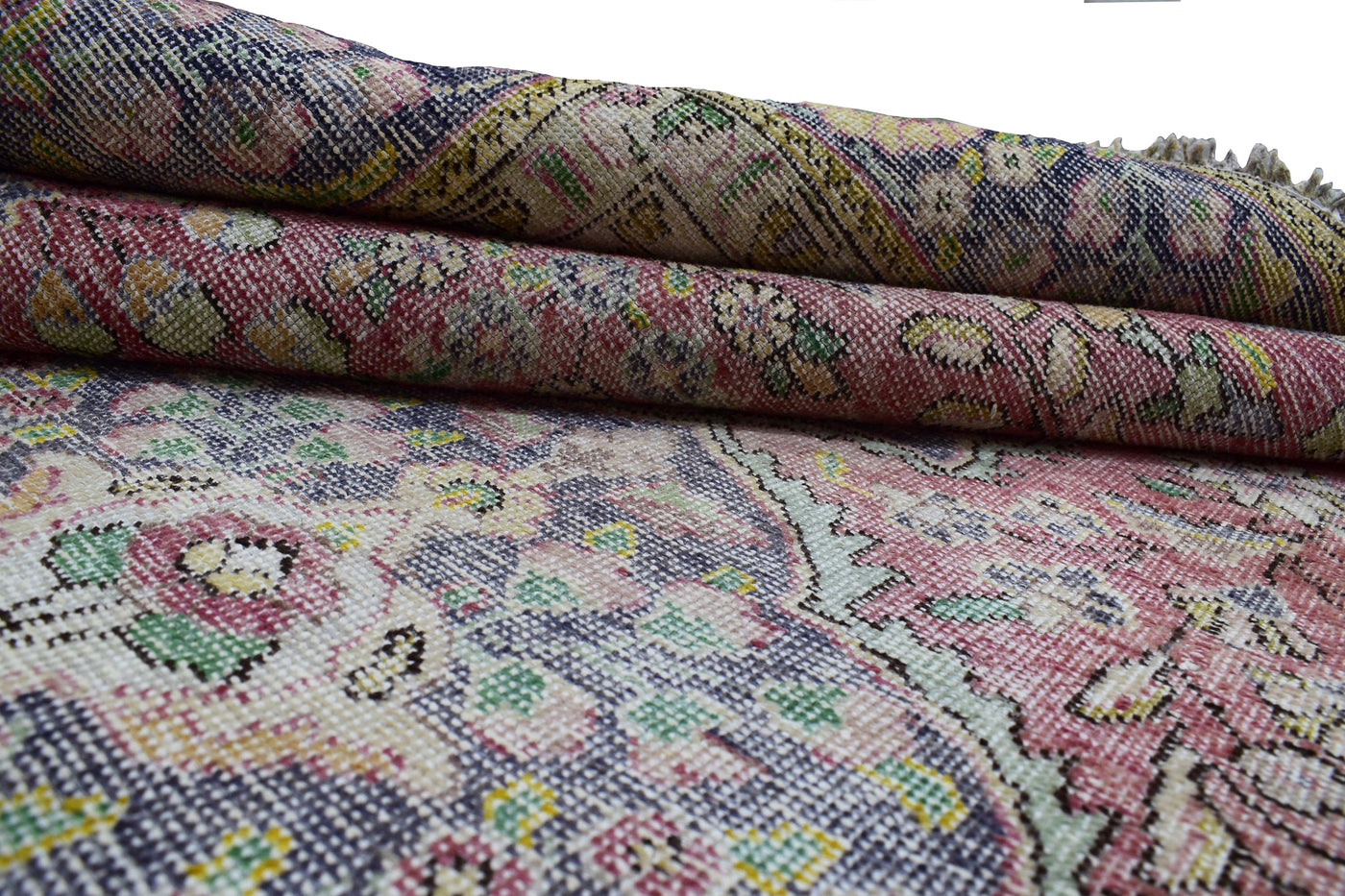 Vintage Distressed Persian Rug – Linen Whisper