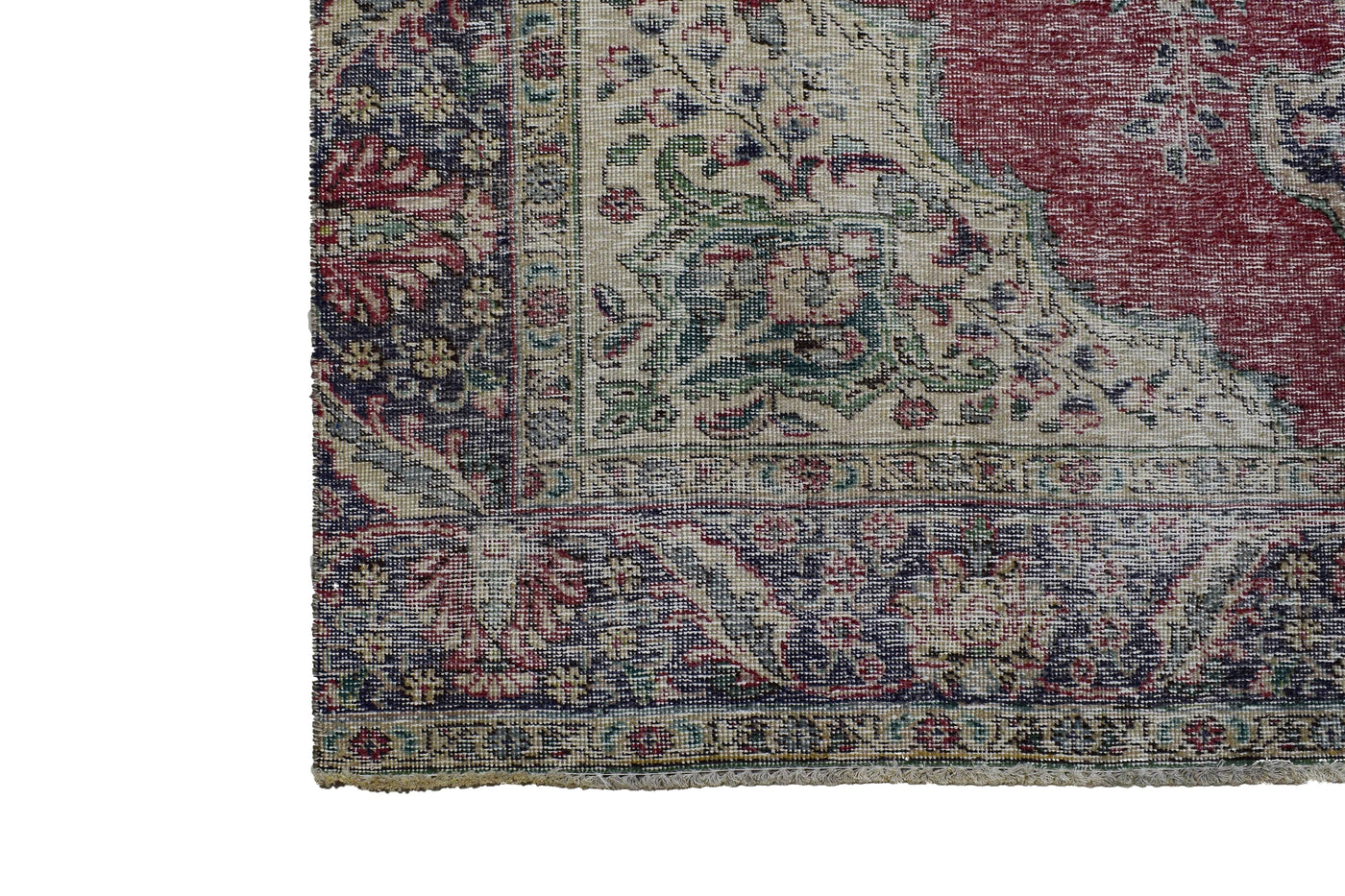 Vintage Distressed Persian Rug – Linen Mirage