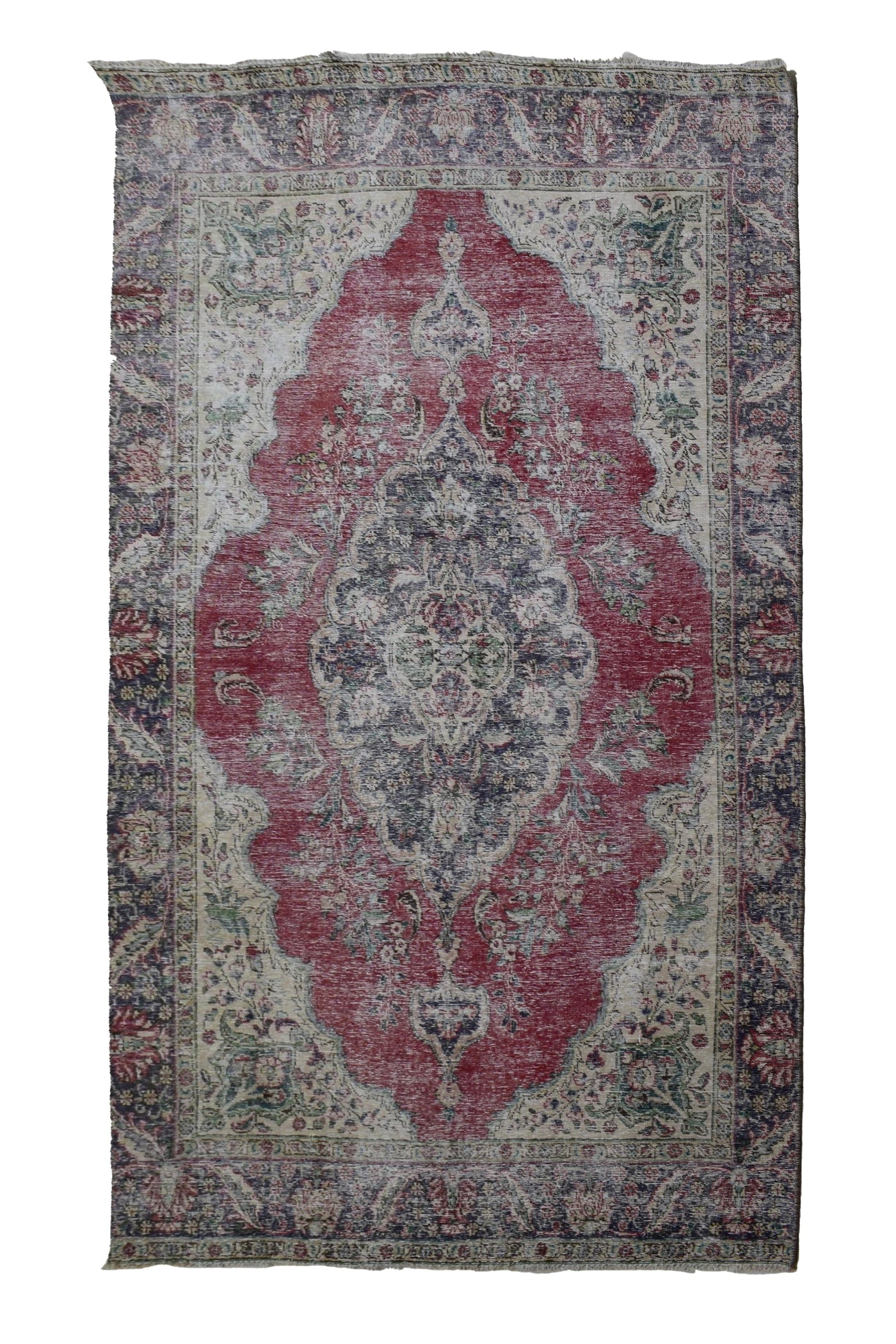 Vintage Distressed Persian Rug – Linen Mirage