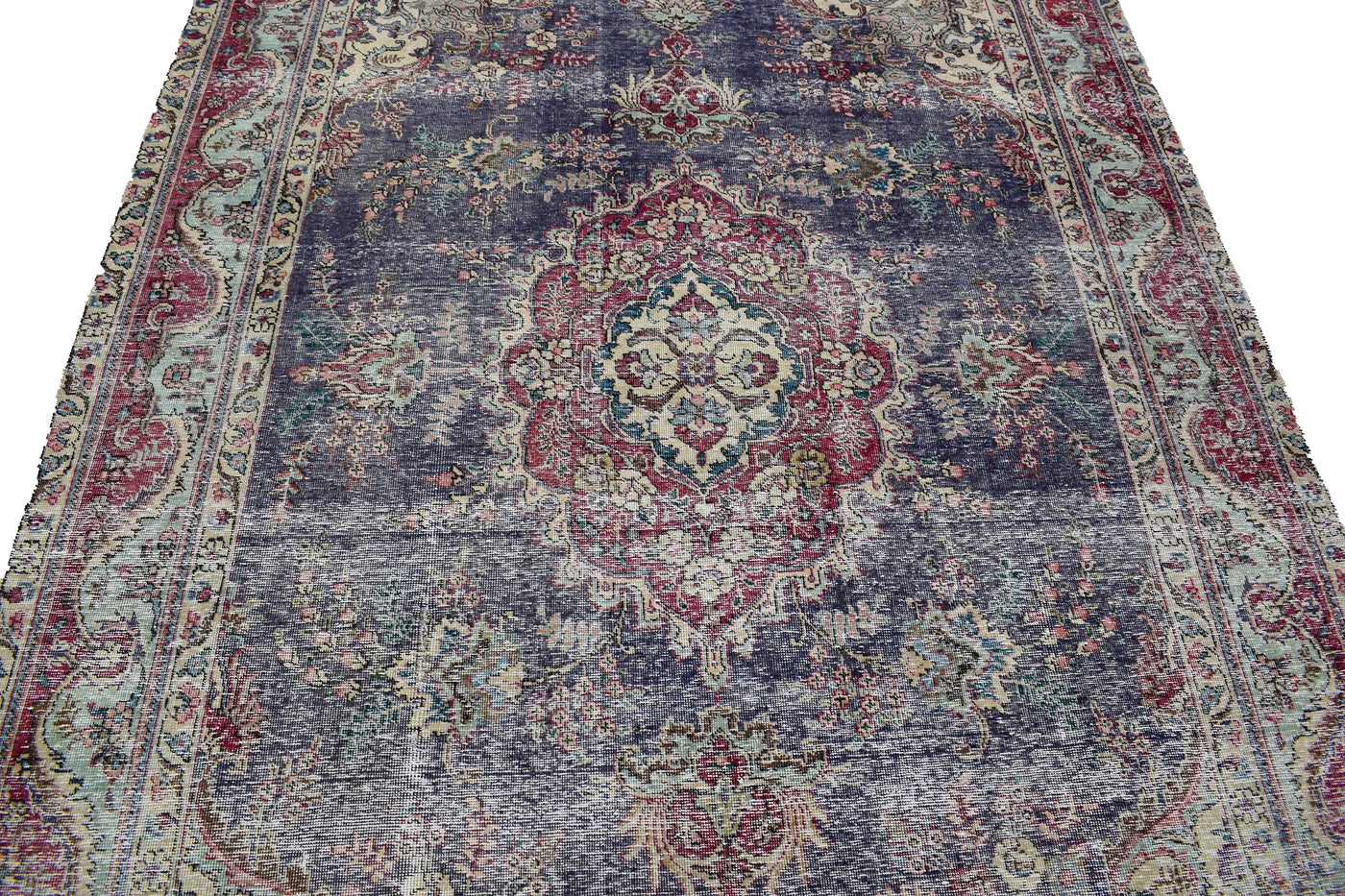 Vintage Distressed Persian Rug – Sapphire Patina