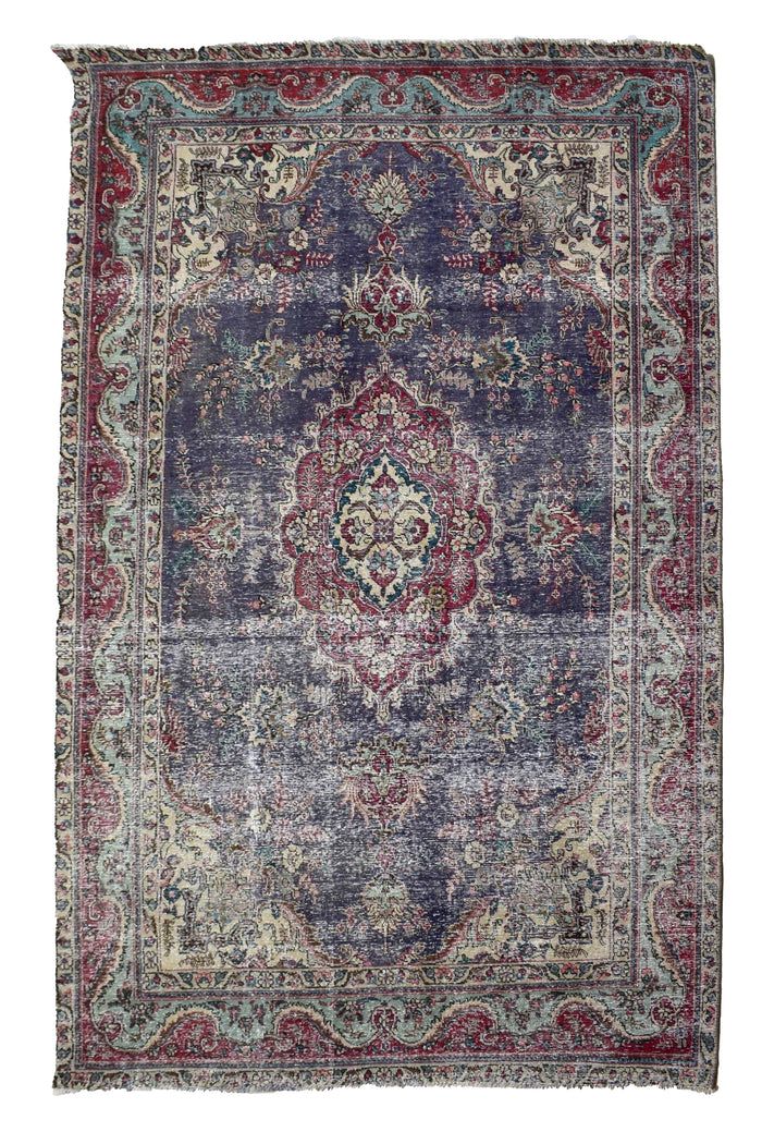 Vintage Distressed Rug – Sapphire Patina