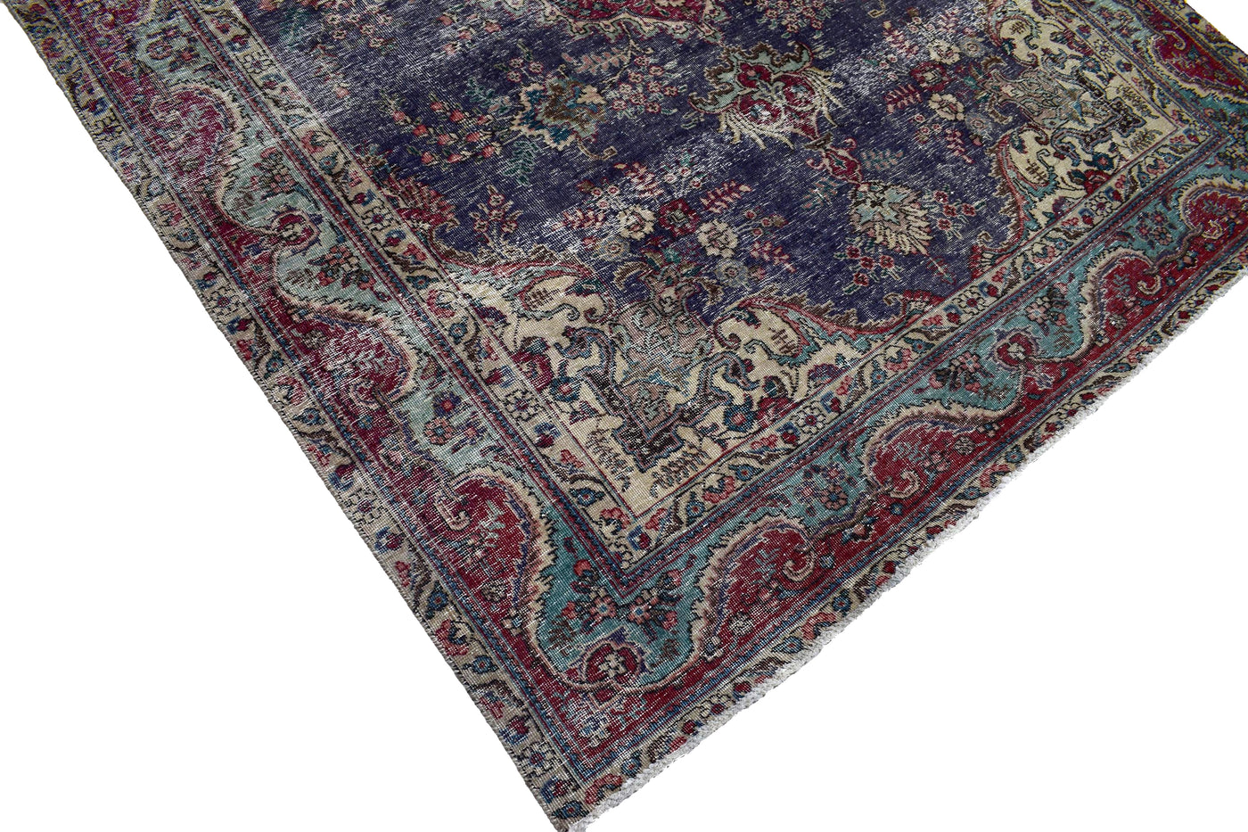 Vintage Distressed Persian Rug – Sapphire Patina