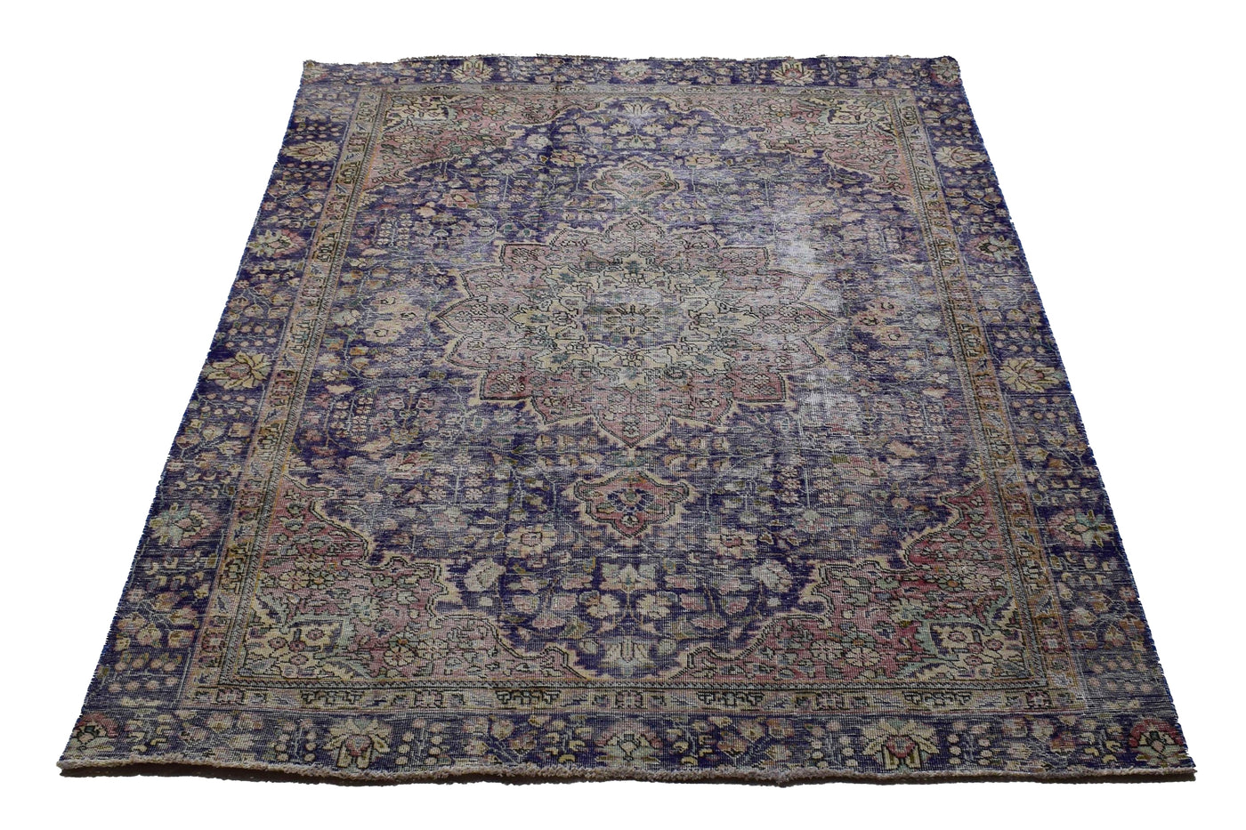 Vintage Distressed Persian Rug – Lagoon Relic