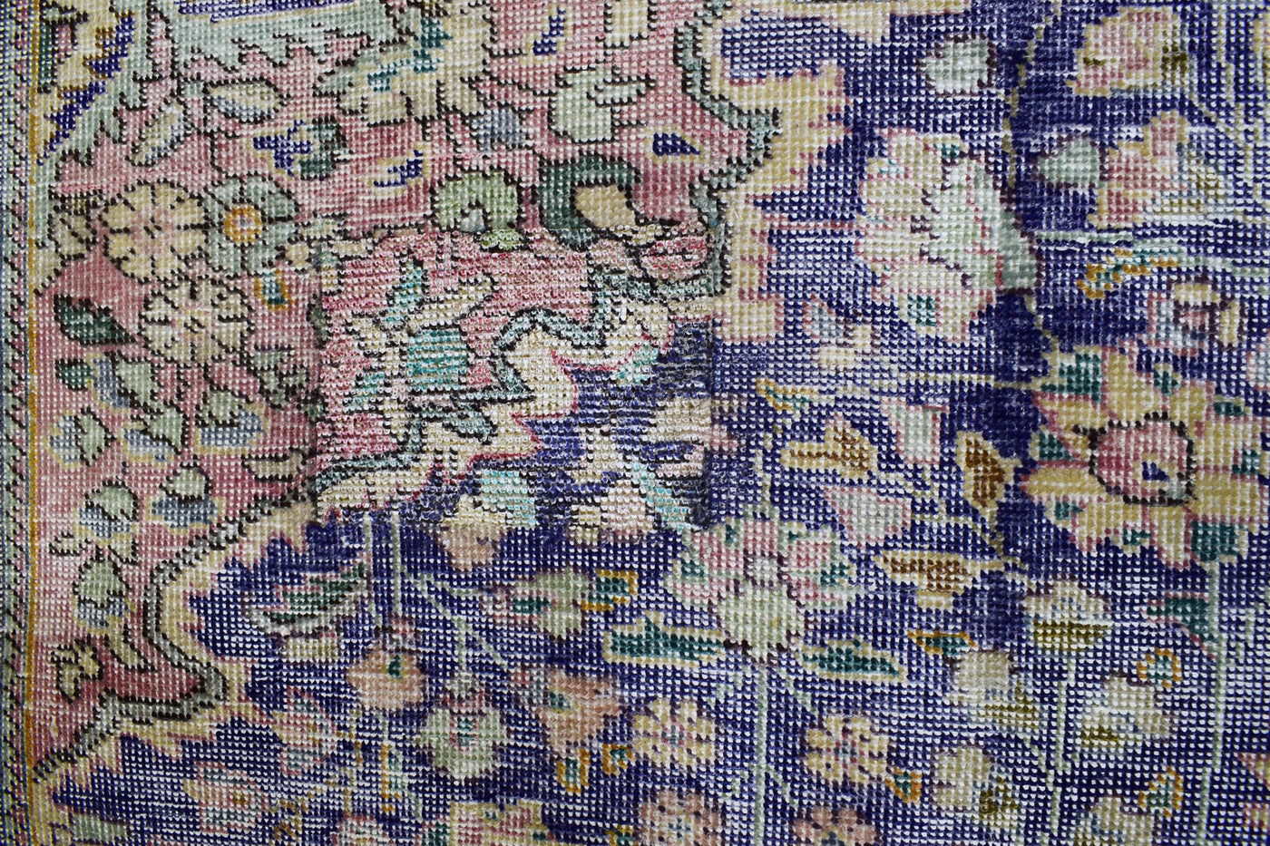 Vintage Distressed Persian Rug – Lagoon Relic