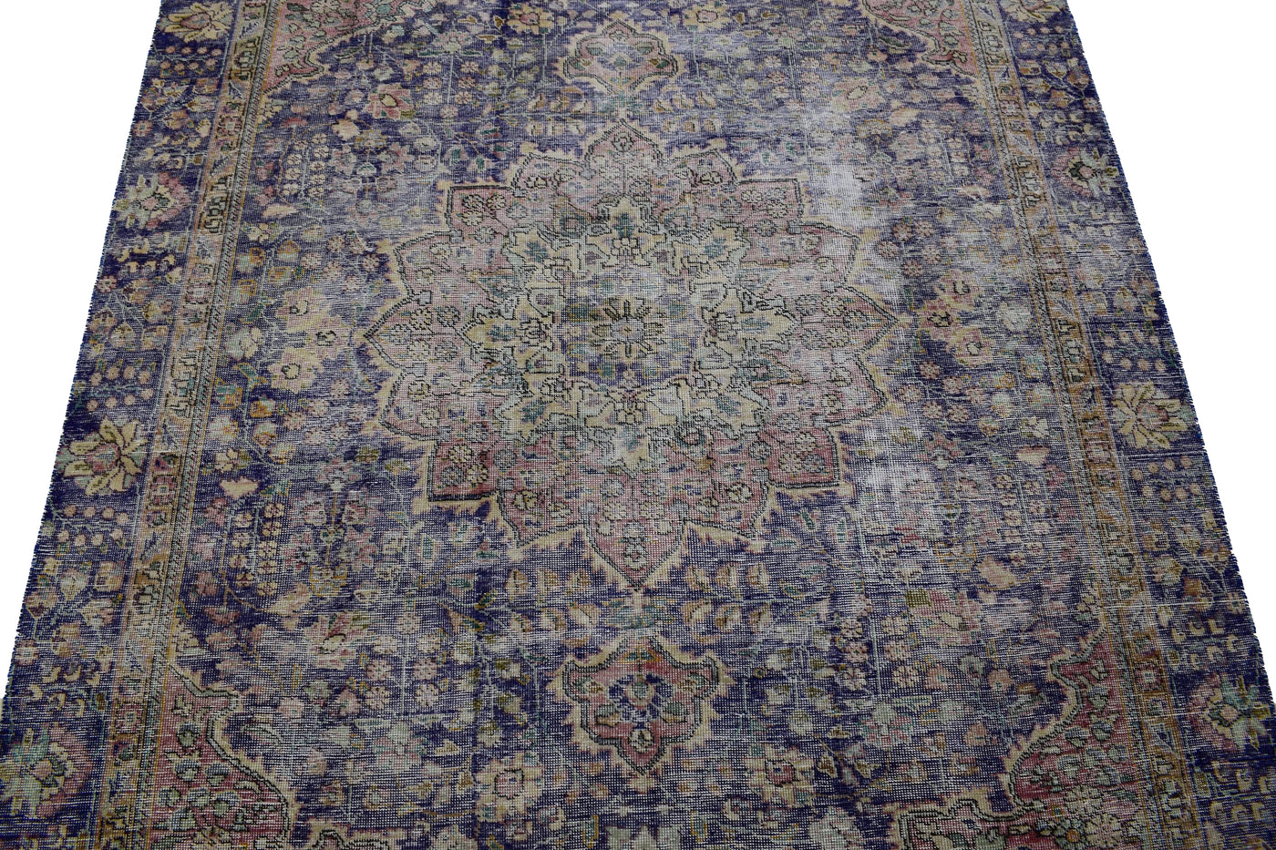 Vintage Distressed Persian Rug – Lagoon Relic