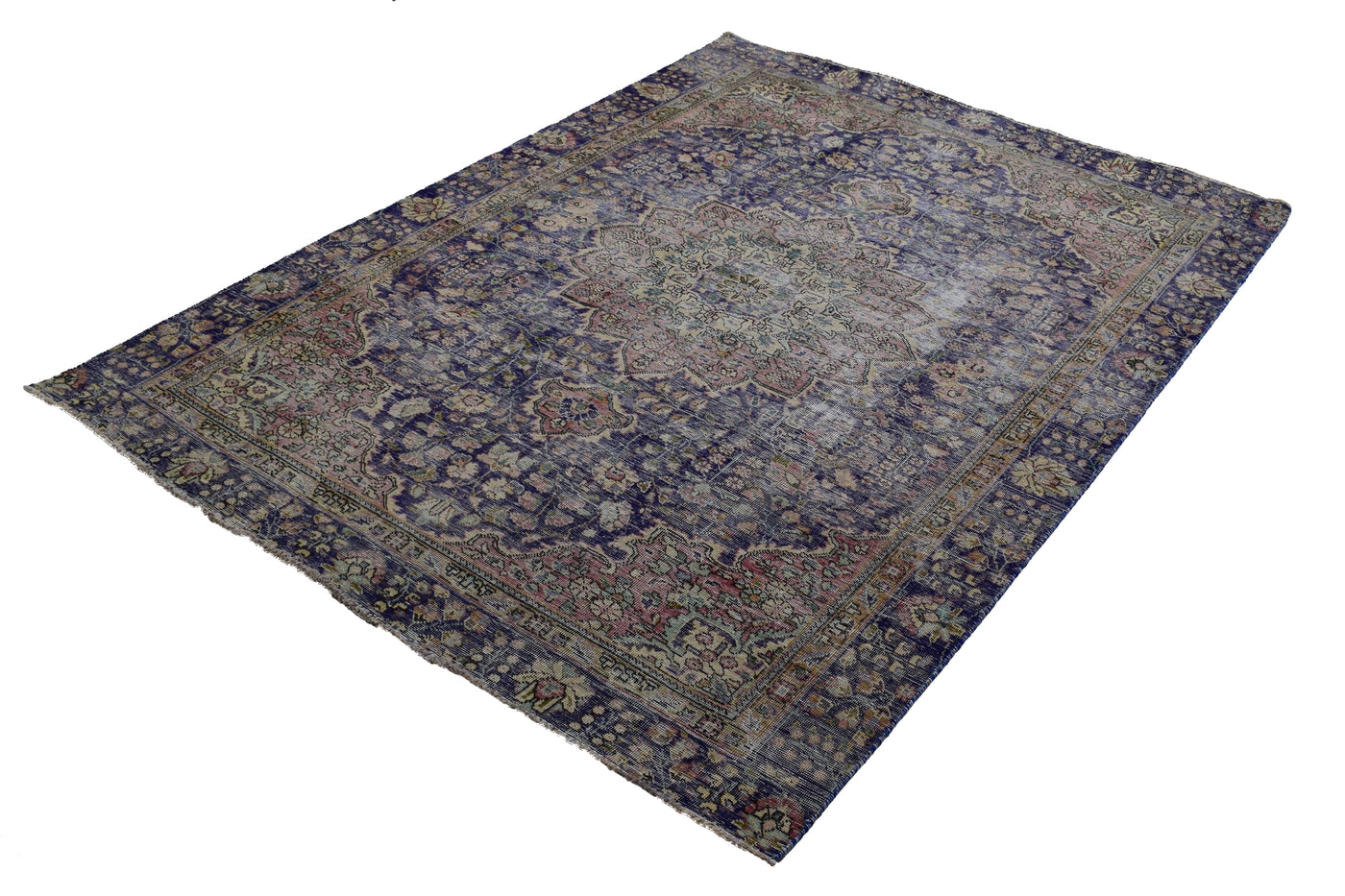 Vintage Distressed Persian Rug – Lagoon Relic