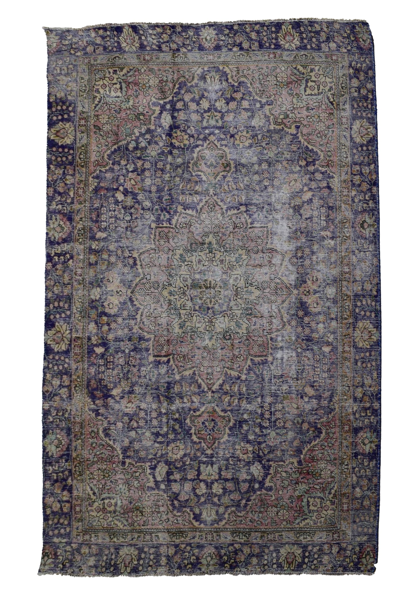 Vintage Distressed Persian Rug – Lagoon Relic