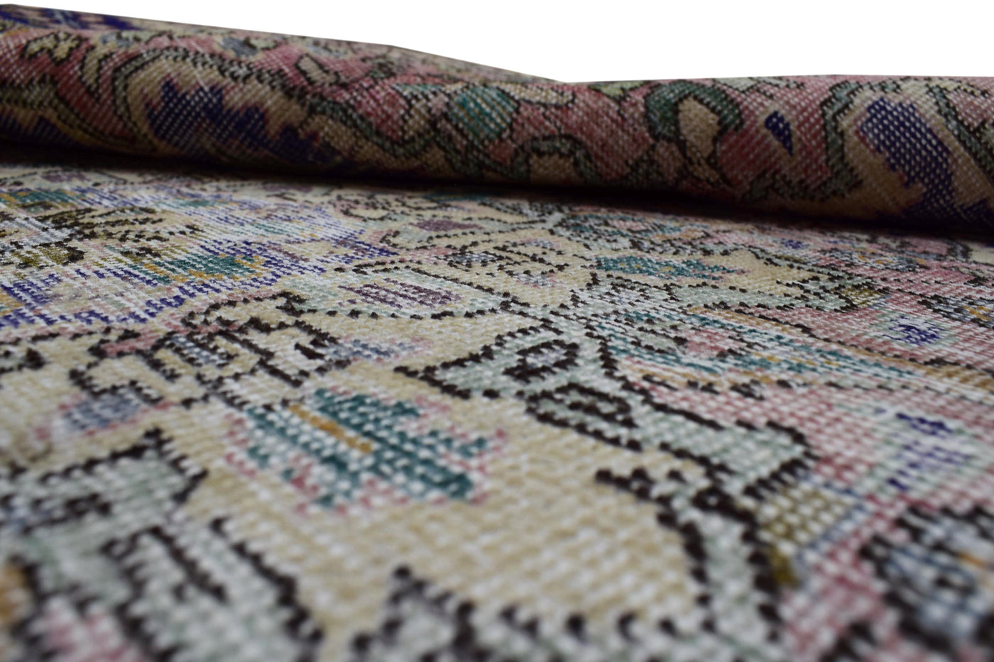 Vintage Distressed Persian Rug – Lagoon Relic