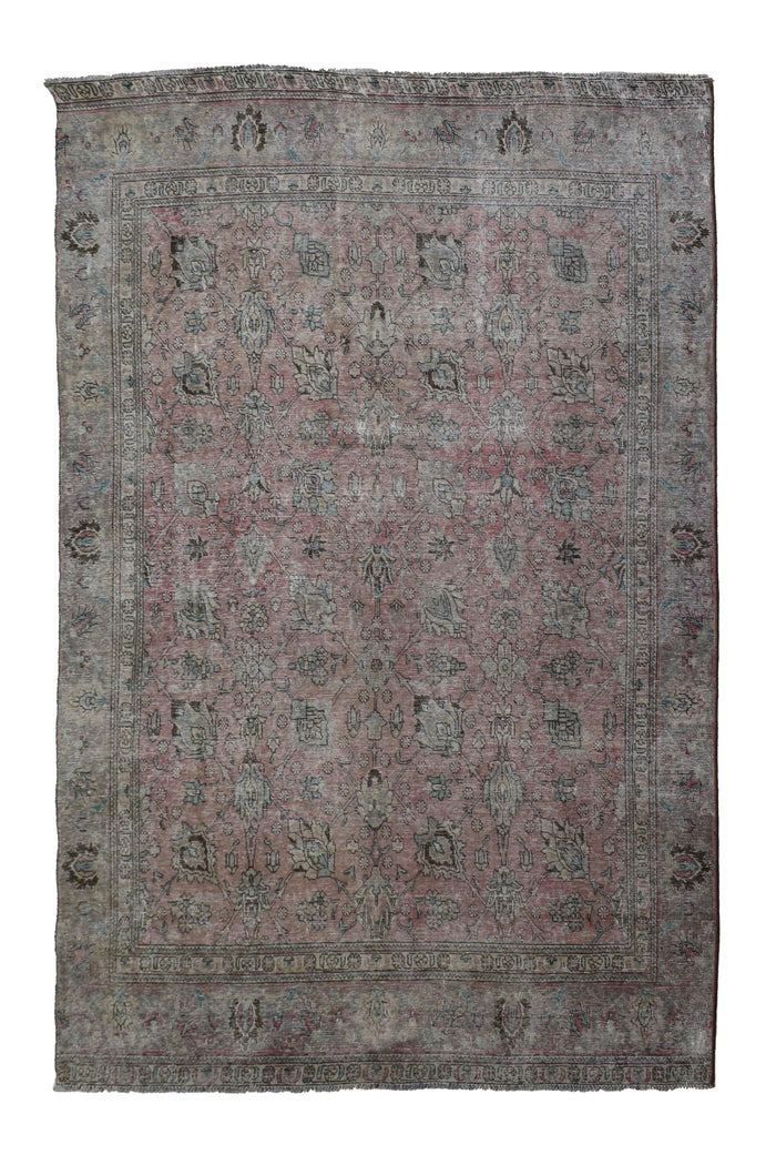 Vintage Distressed Persian Rug – Mist Fade