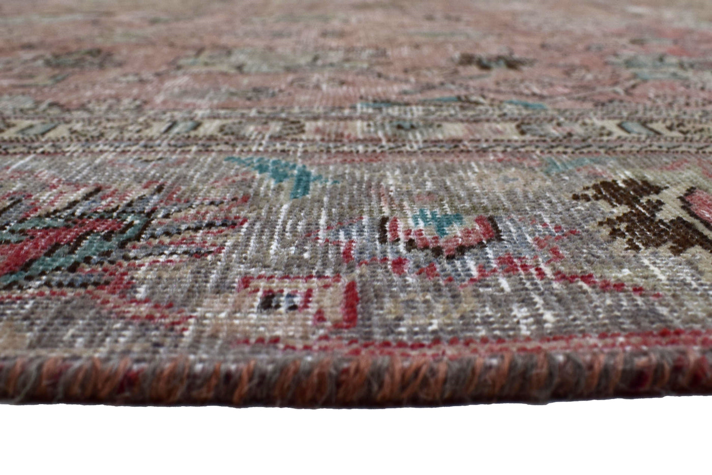 Vintage Distressed Persian Rug – Mist Fade