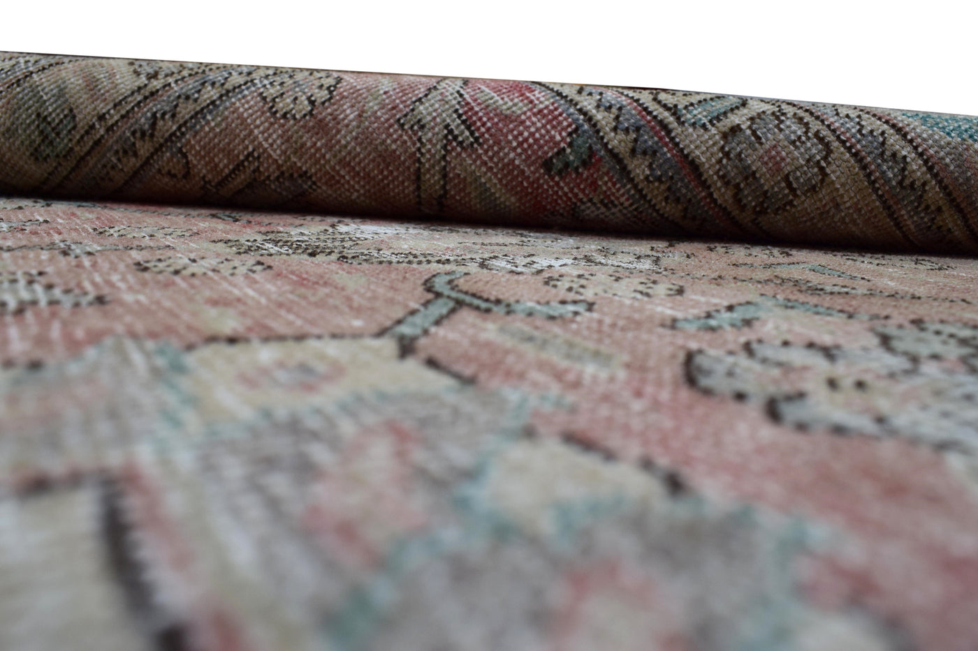 Vintage Distressed Persian Rug – Mist Fade