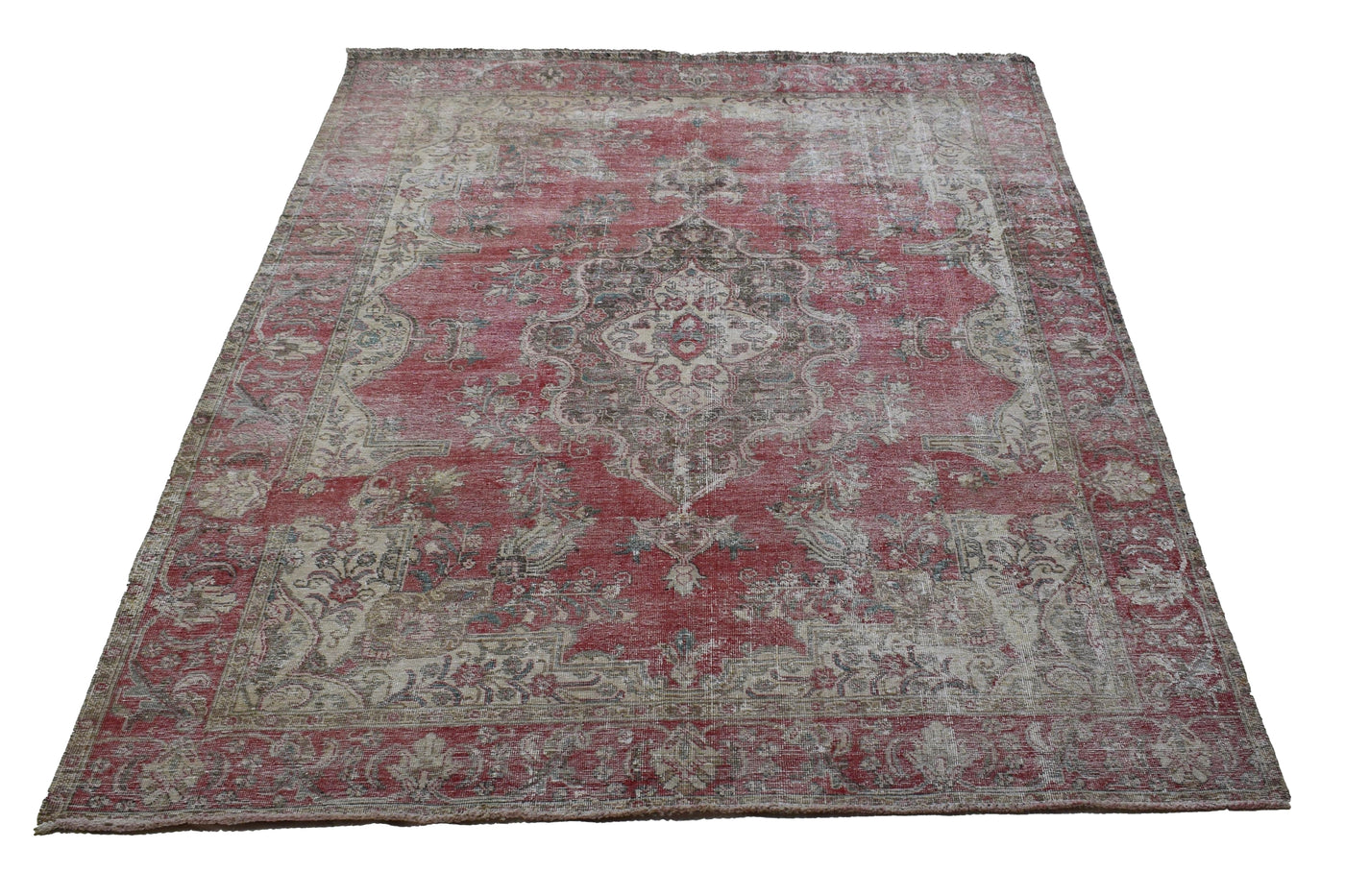 Vintage Distressed Persian Rug – Rosewood Aura