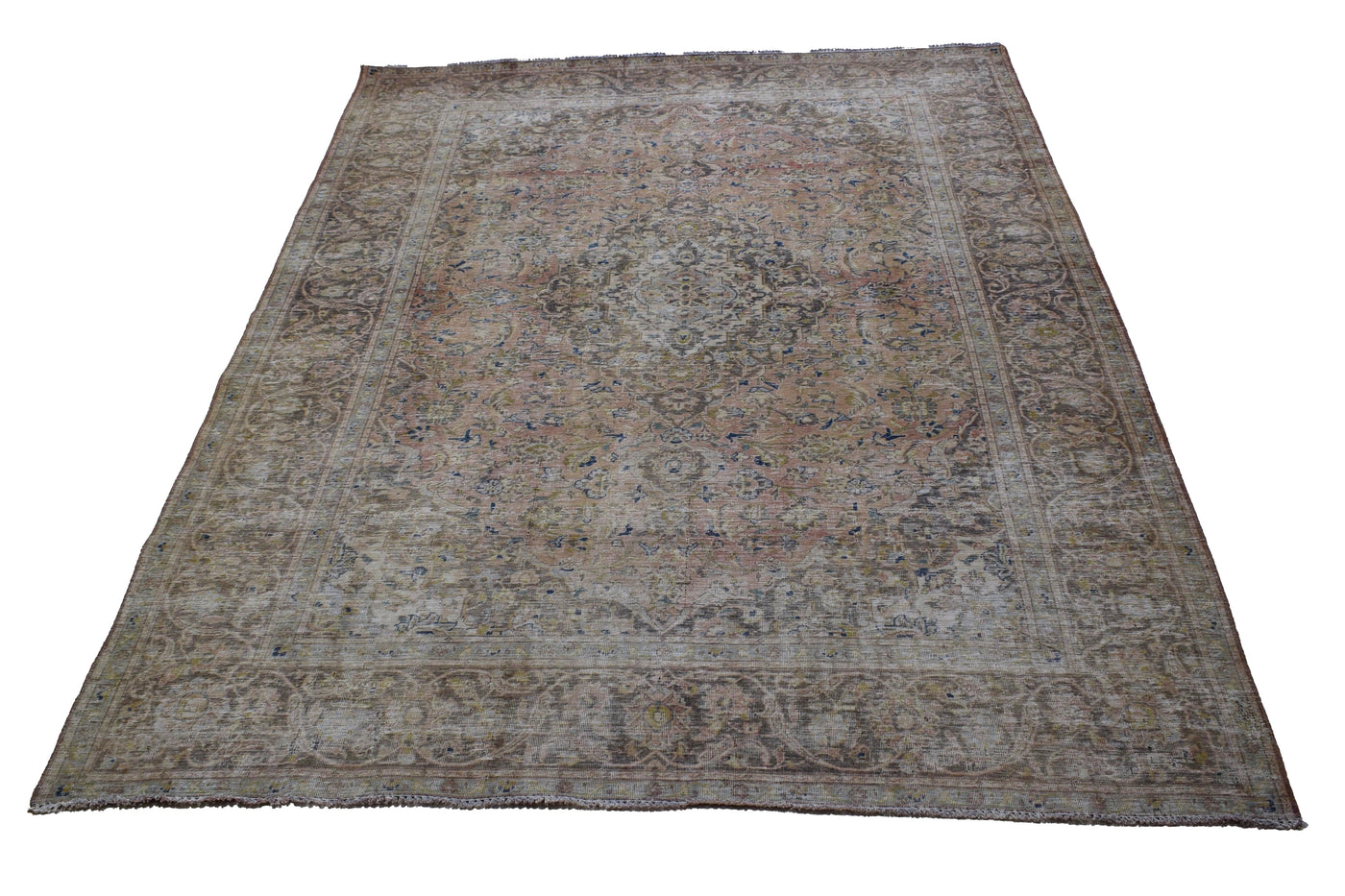Vintage Distressed Persian Rug – Pearl Drift
