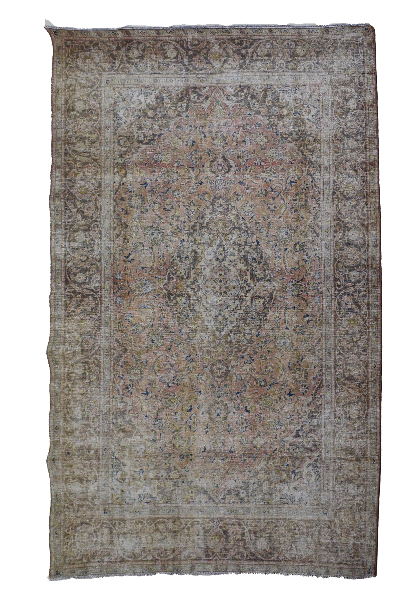 Vintage Distressed Persian Rug – Pearl Drift