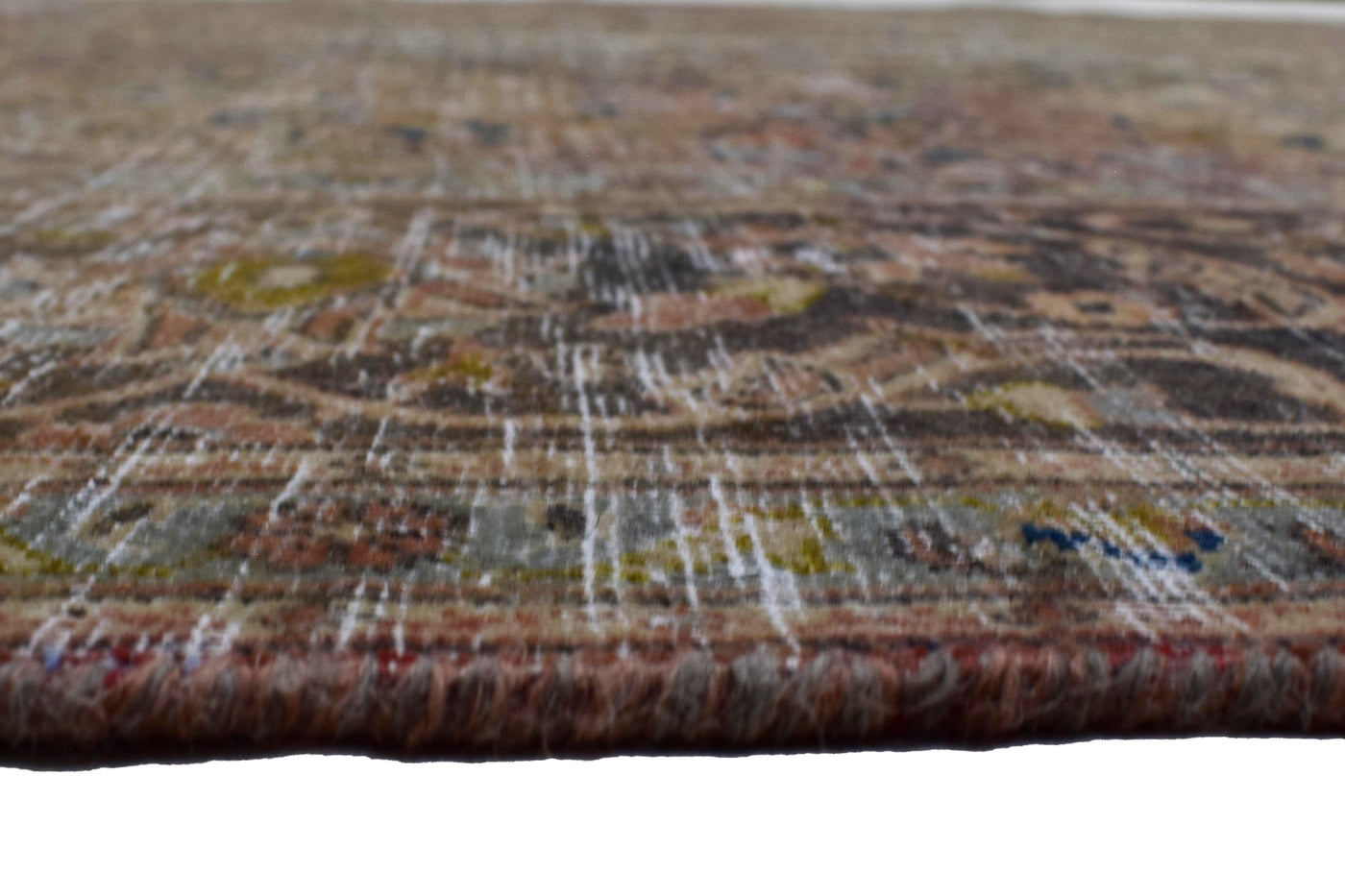 Vintage Distressed Persian Rug – Pearl Drift