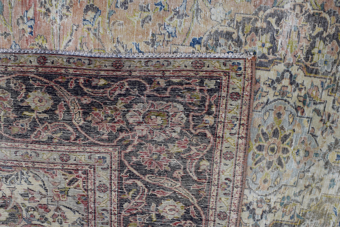 Vintage Distressed Persian Rug – Pearl Drift