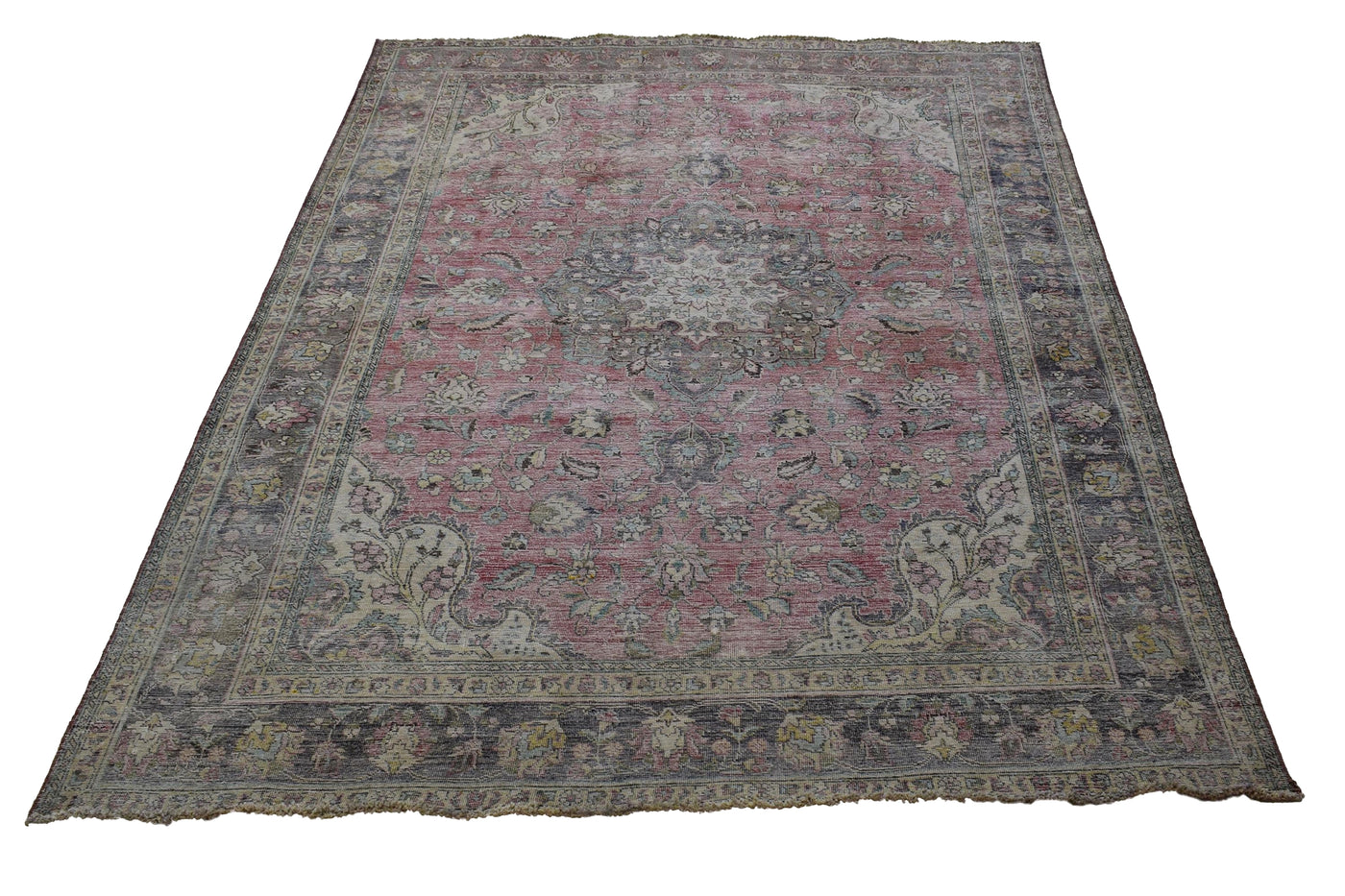 Vintage Distressed Persian Rug – Alabaster Haze
