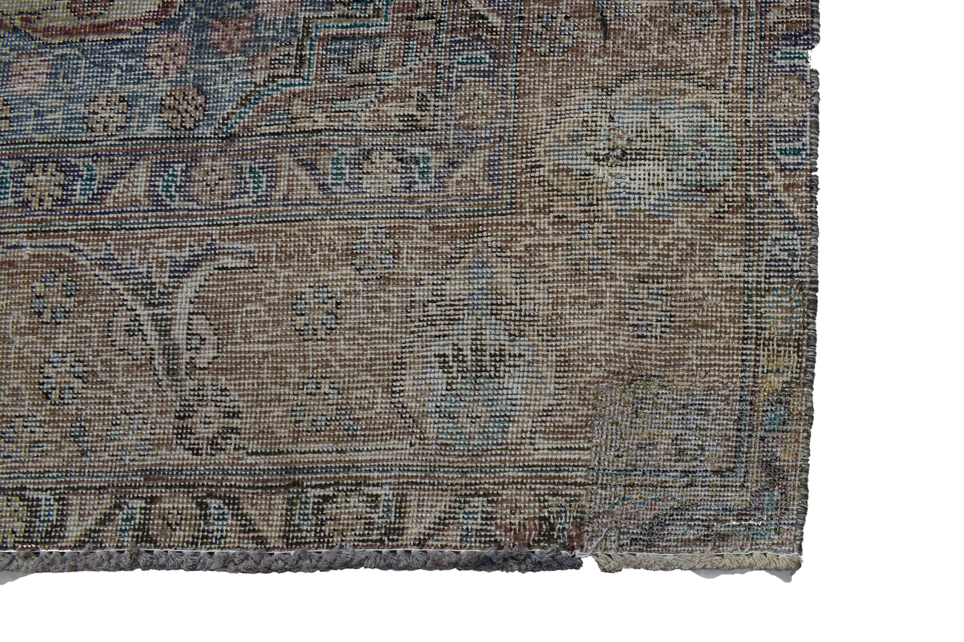 Vintage Distressed Persian Rug – Alabaster Patina