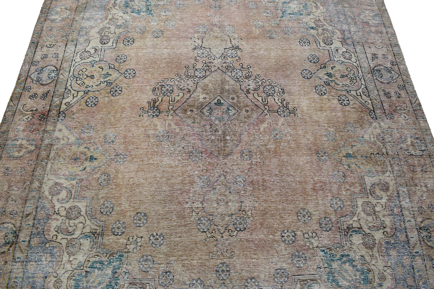 Vintage Distressed Persian Rug – Alabaster Patina
