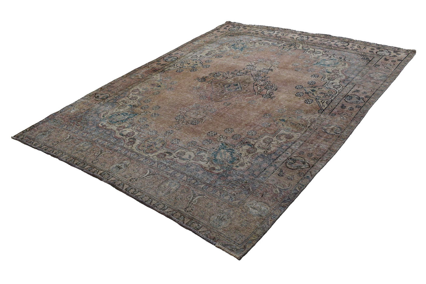 Vintage Distressed Persian Rug – Alabaster Patina