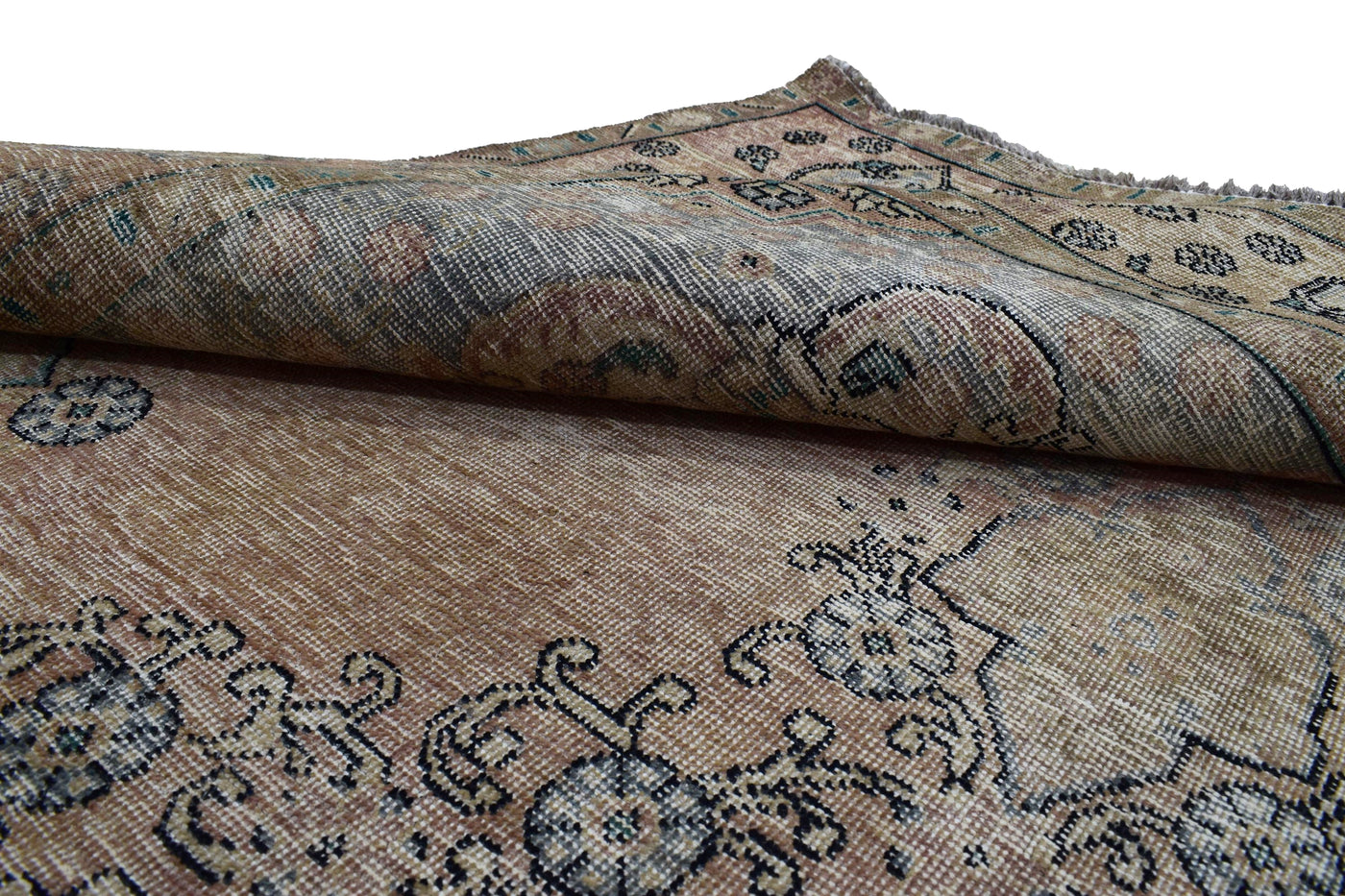 Vintage Distressed Persian Rug – Alabaster Patina