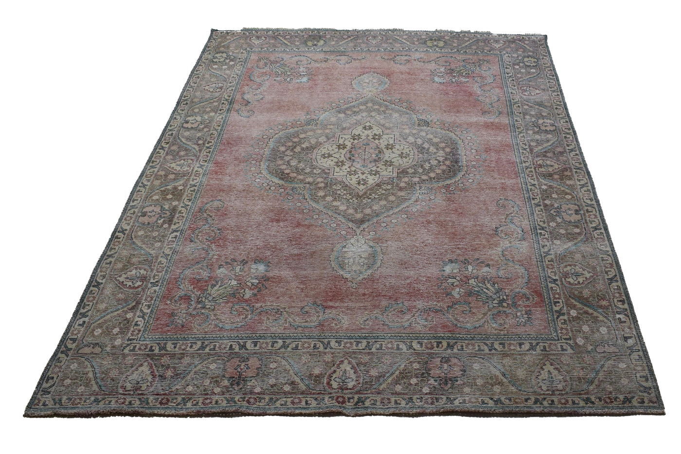 Vintage Distressed Persian Rug – Wheat Mirage