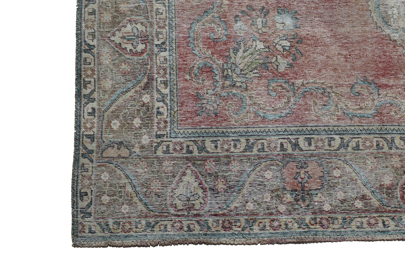 Vintage Distressed Persian Rug – Wheat Mirage