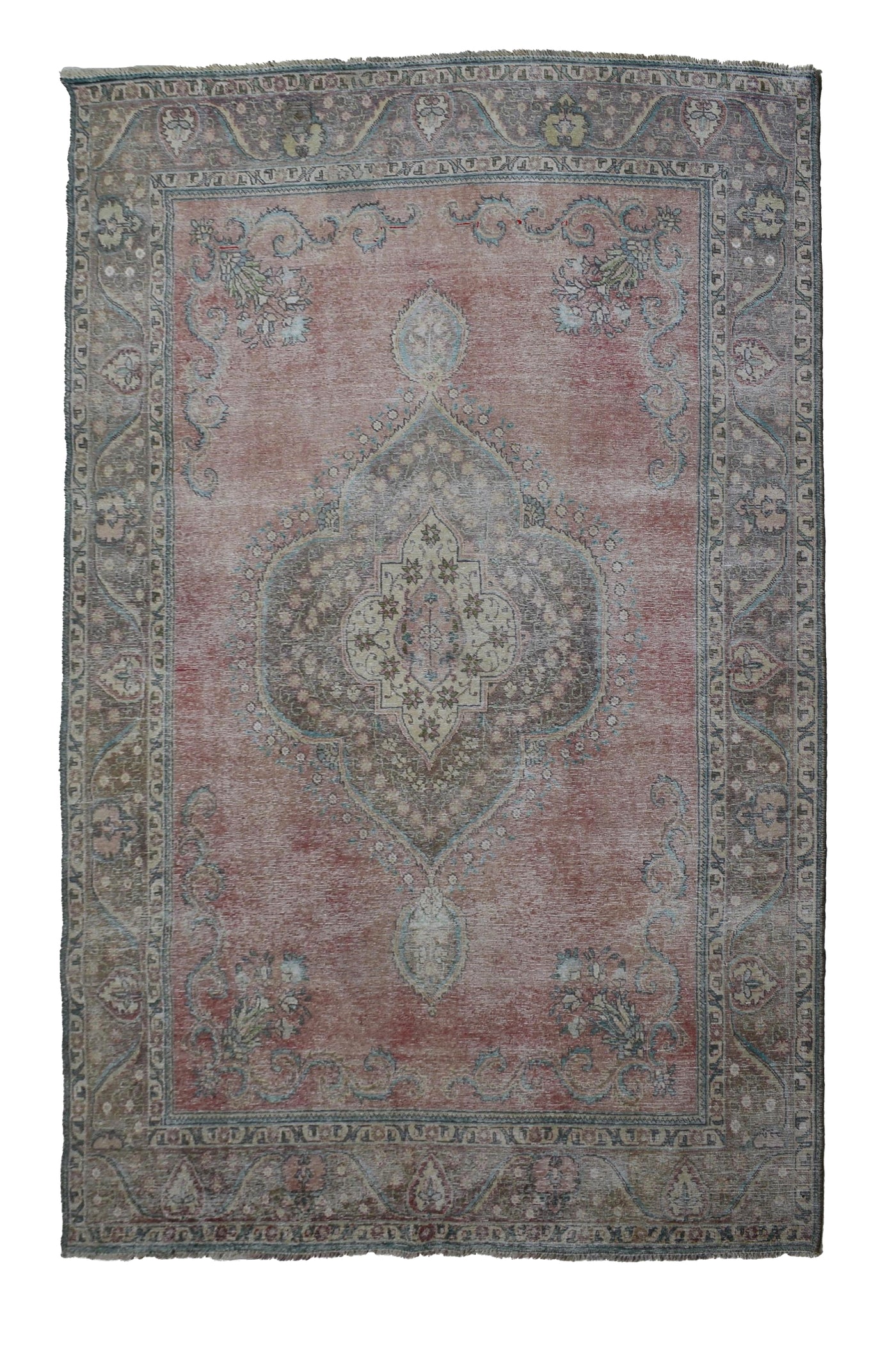 Vintage Distressed Persian Rug – Wheat Mirage