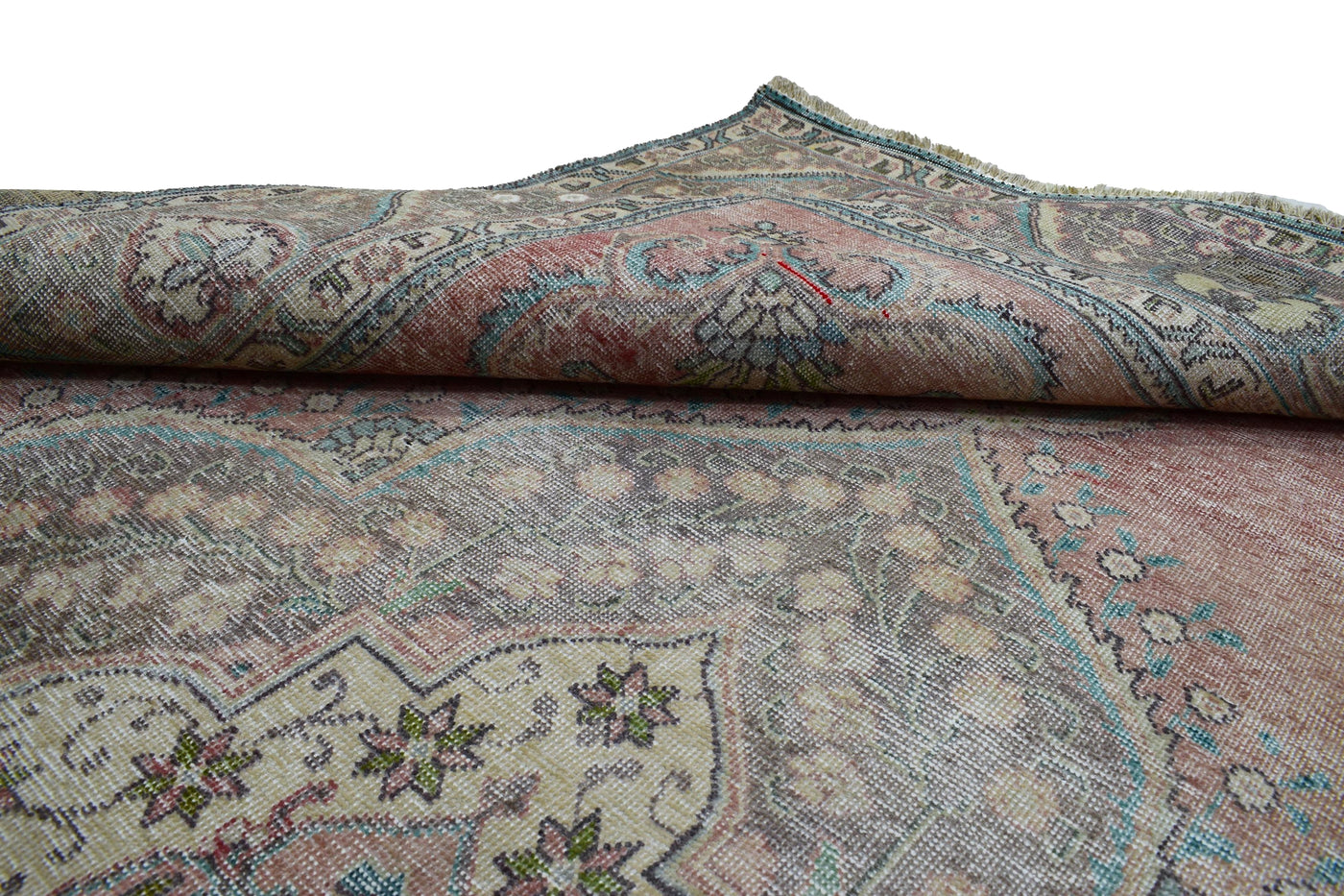Vintage Distressed Persian Rug – Wheat Mirage