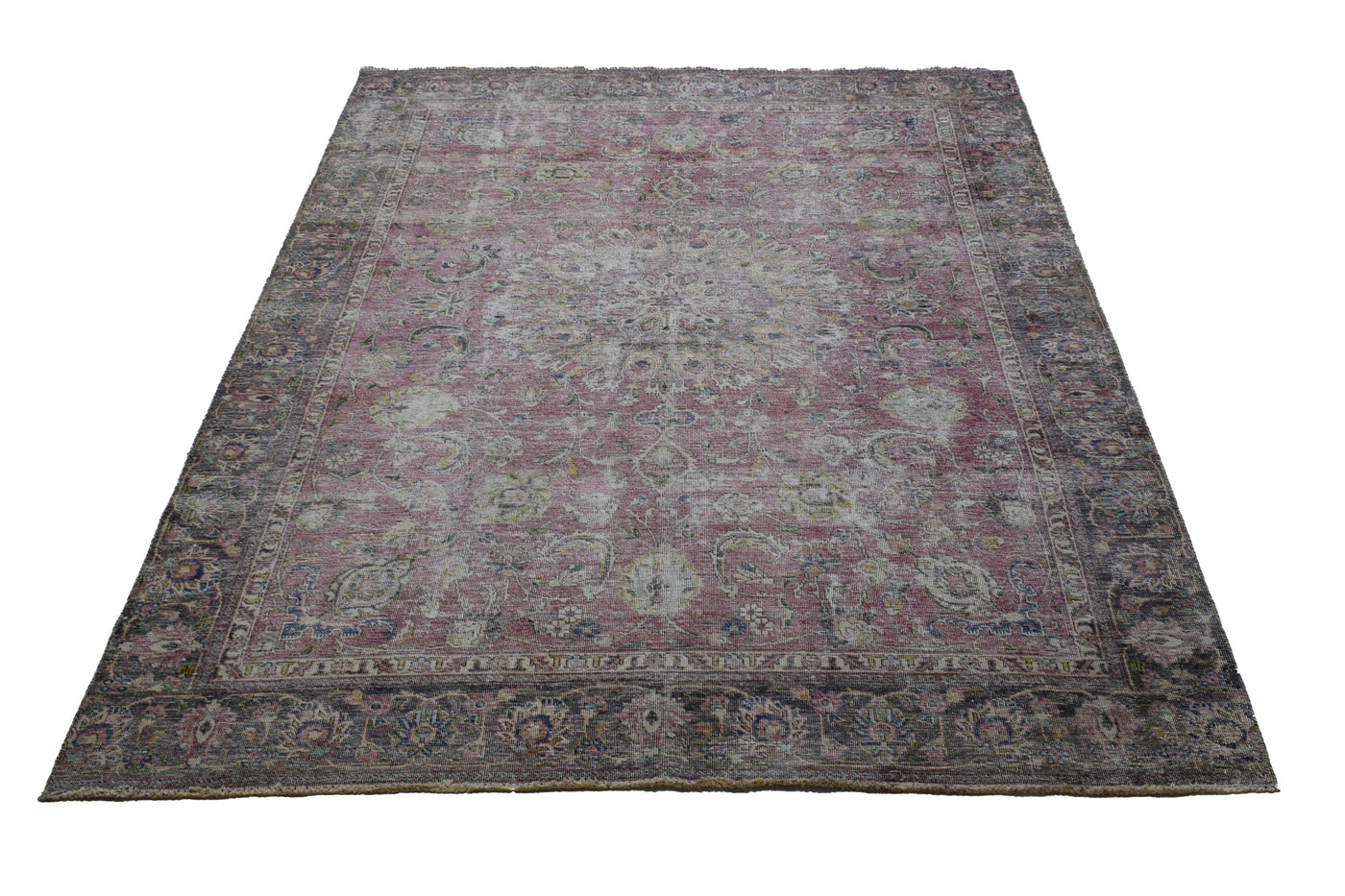 Vintage Distressed Persian Rug – Ivory Relic