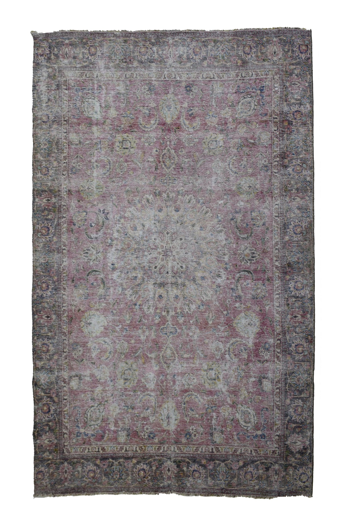 Vintage Distressed Persian Rug – Ivory Relic