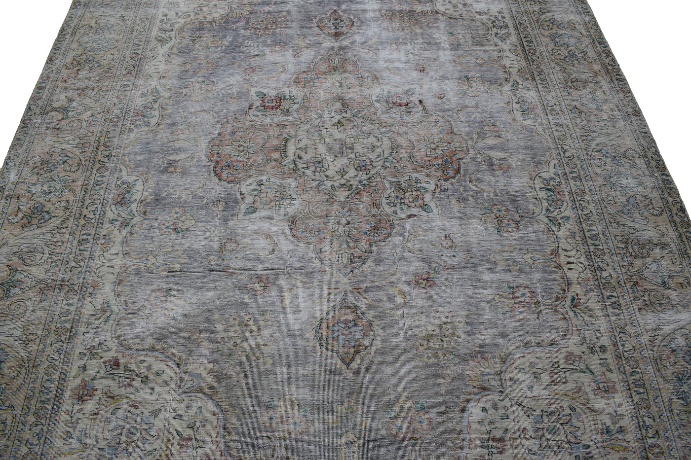 Vintage Distressed Persian Rug – Stone Mirage