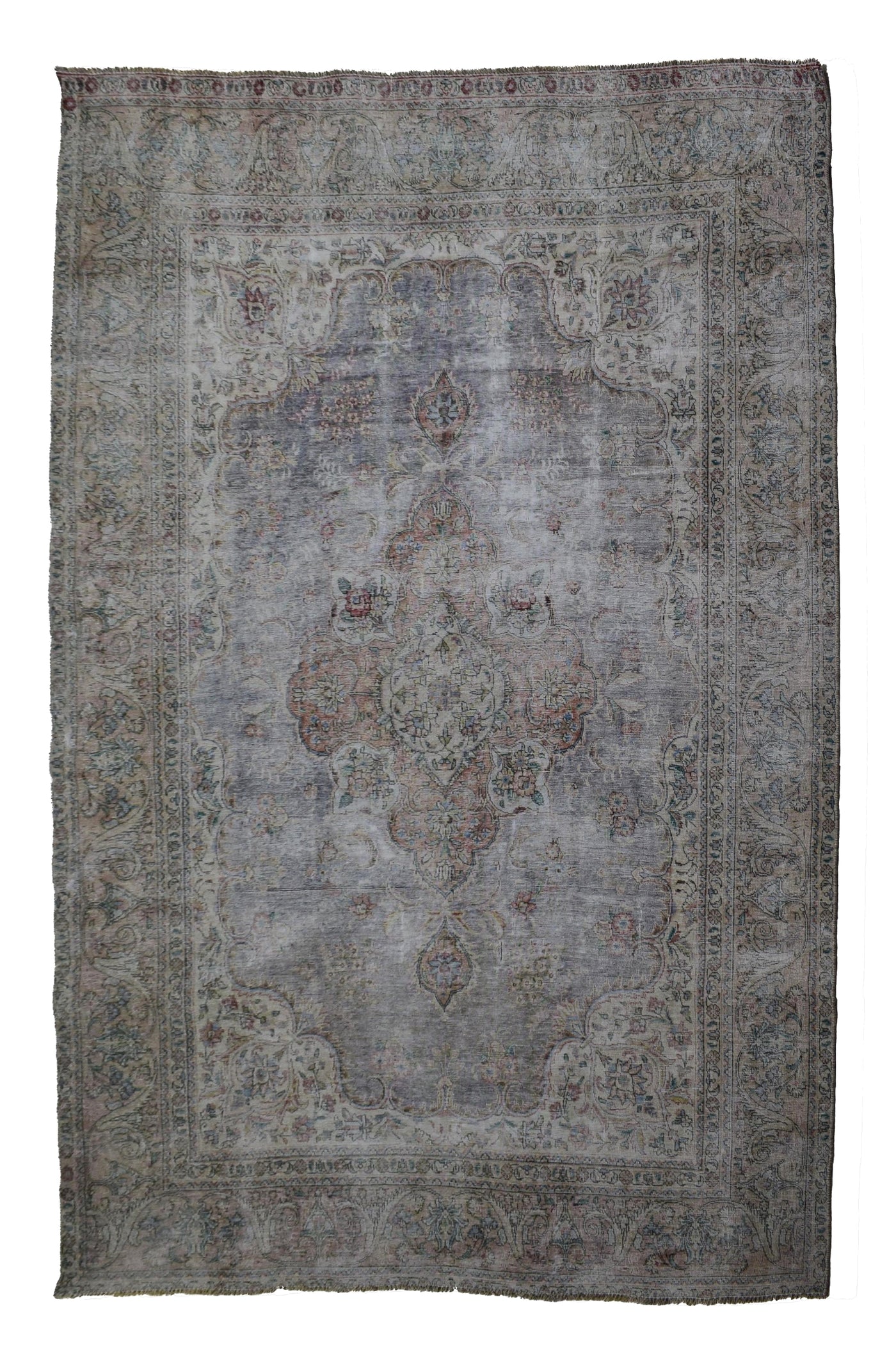 Vintage Distressed Persian Rug – Stone Mirage