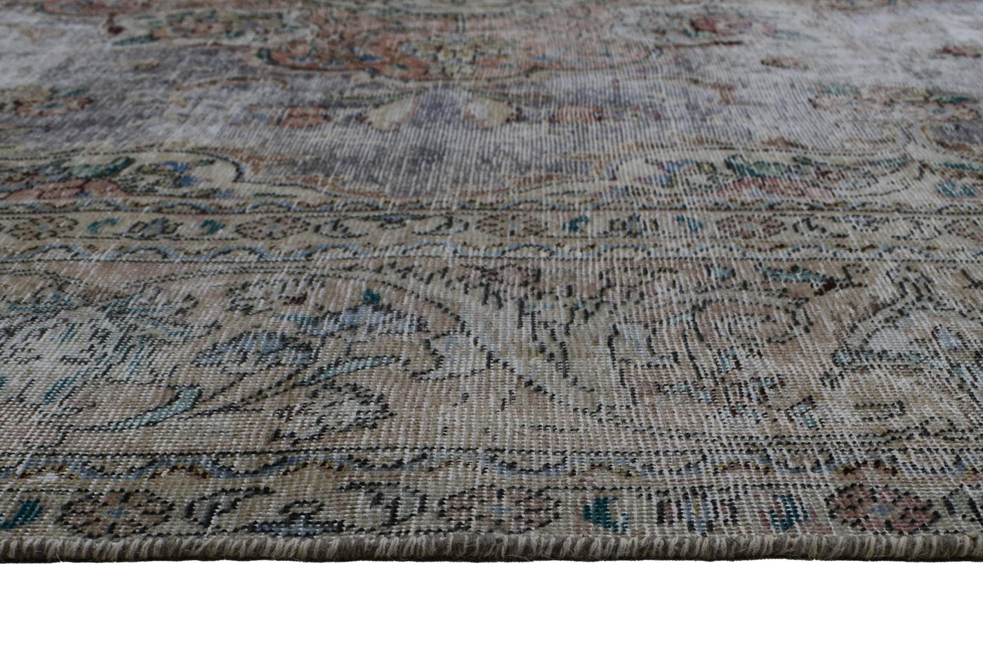 Vintage Distressed Persian Rug – Stone Mirage
