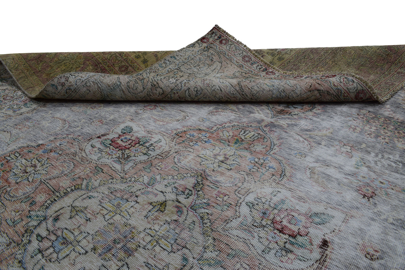 Vintage Distressed Persian Rug – Stone Mirage