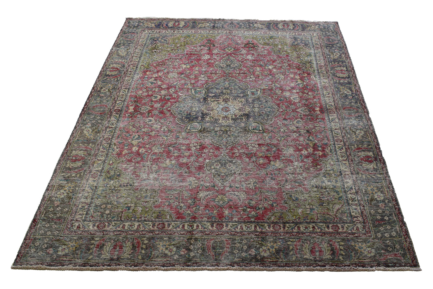 Vintage Distressed Persian Rug – Auburn Whisper