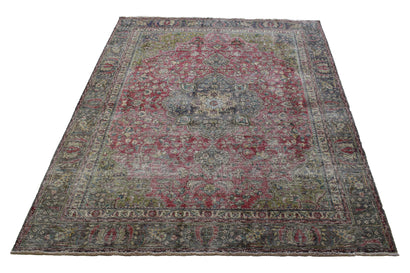 DISTRESSED Vintage Persian Rug, 237 x 303 cm