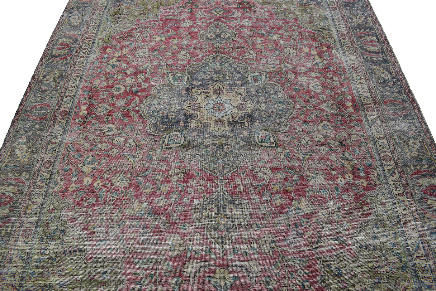 Vintage Distressed Persian Rug – Auburn Whisper