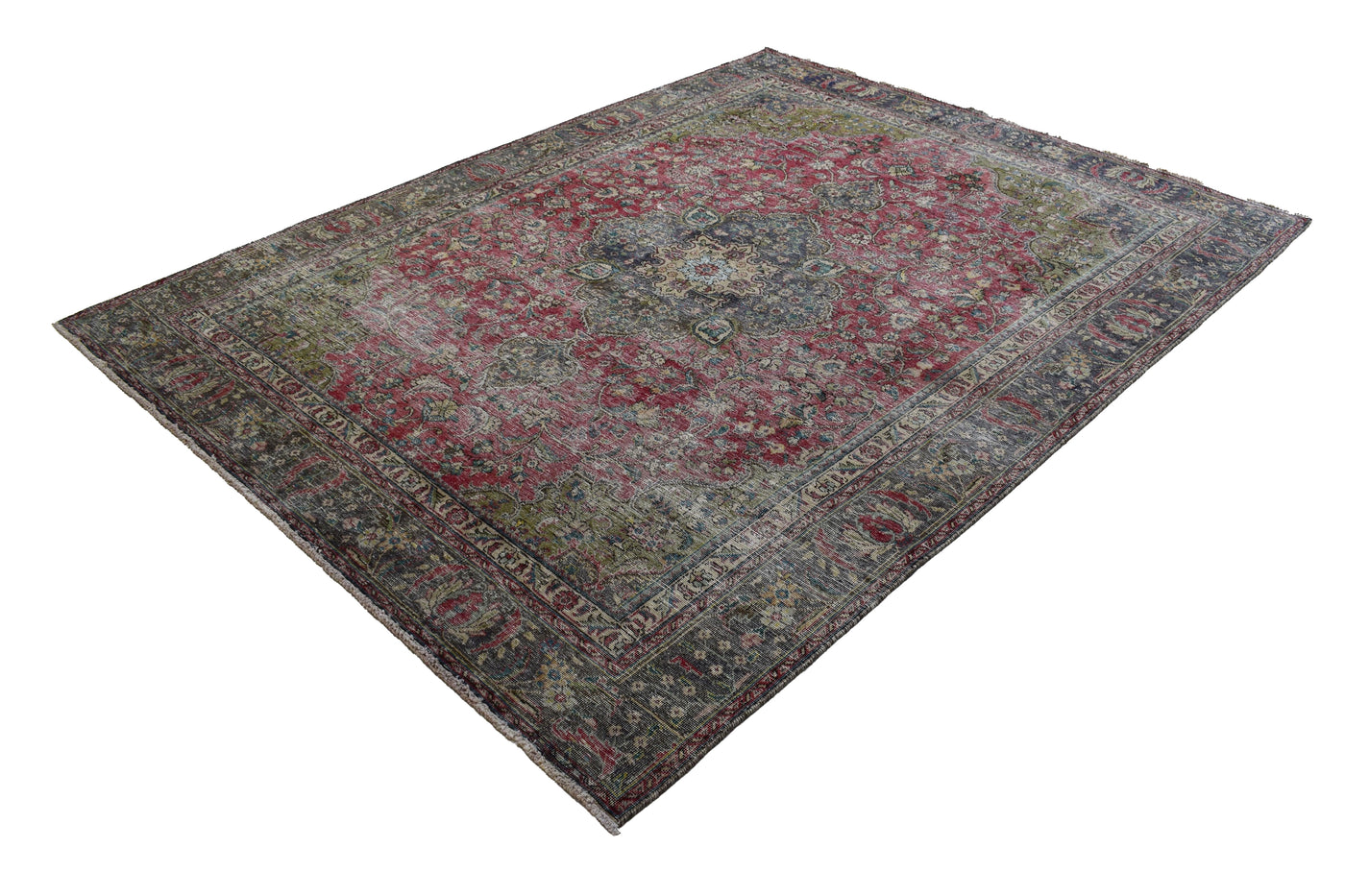 Vintage Distressed Persian Rug – Auburn Whisper