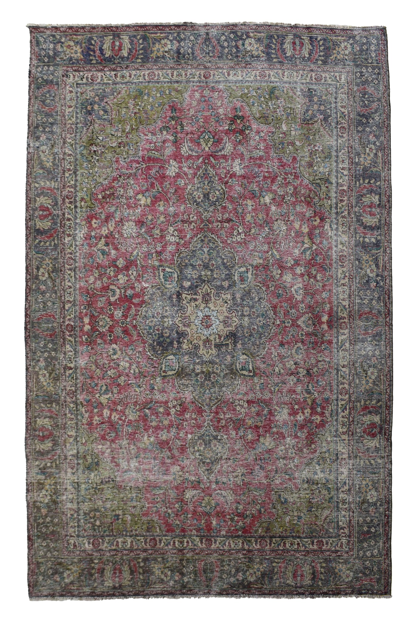 Vintage Distressed Persian Rug – Auburn Whisper