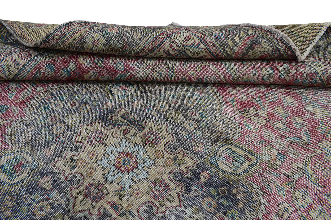 Vintage Distressed Persian Rug – Auburn Whisper