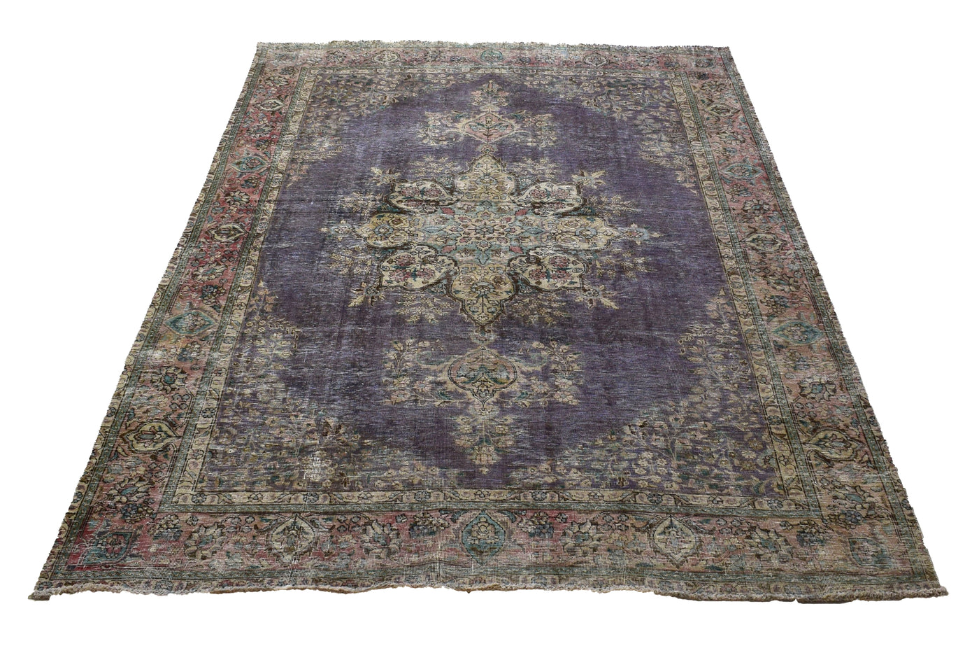 Vintage Distressed Persian Rug – Cerulean Drift