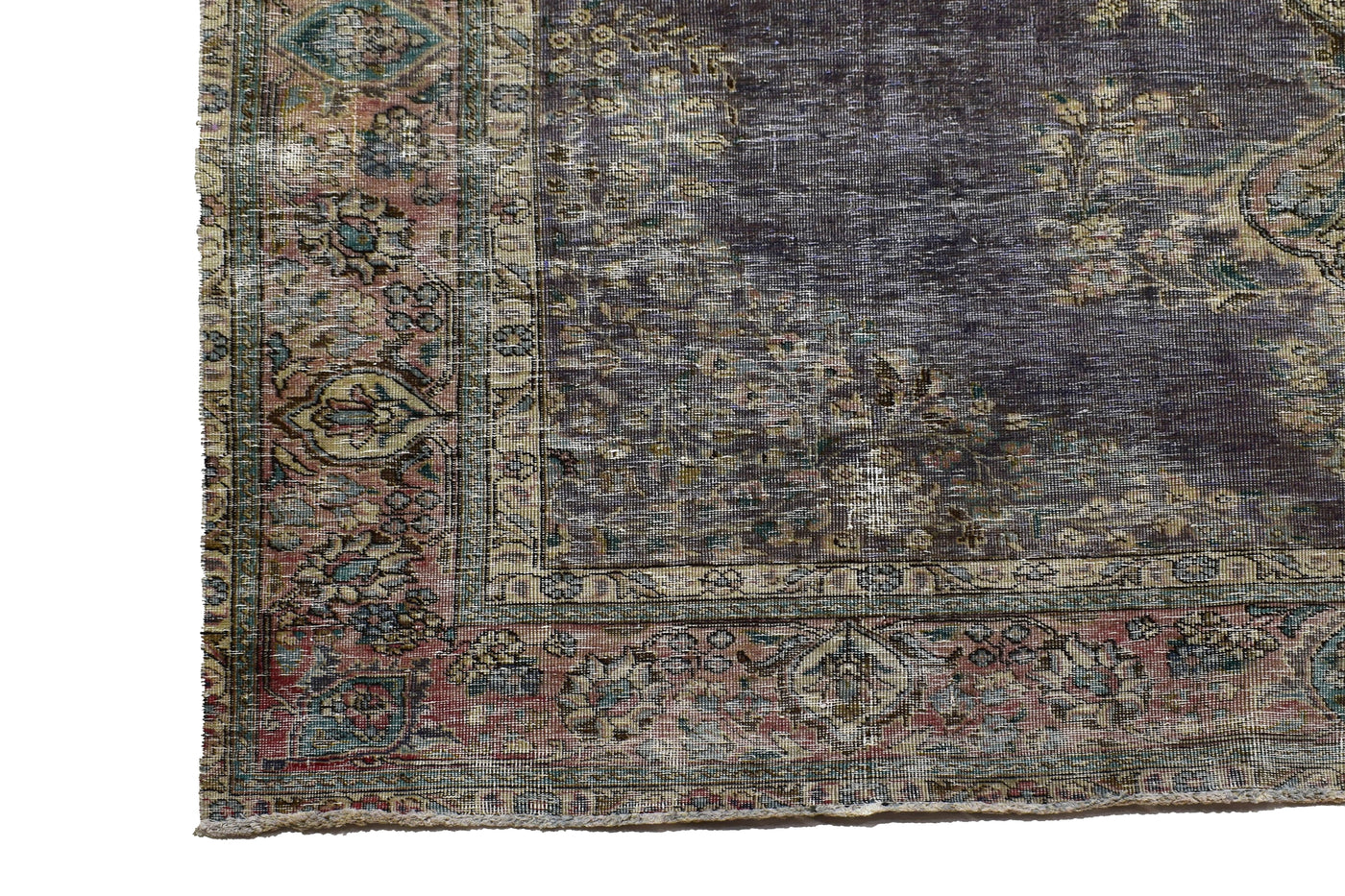 Vintage Distressed Persian Rug – Cerulean Drift