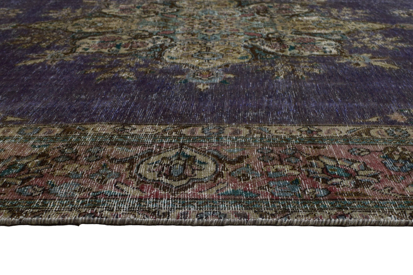 Vintage Distressed Persian Rug – Cerulean Drift